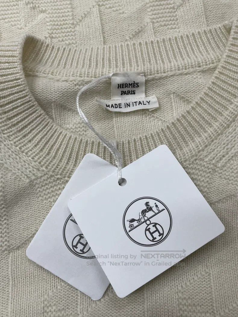Hermes Hermes White H logo full-print long-sleeve sweater Size XS / US 0-2 / IT 36-38 - 4 Thumbnail