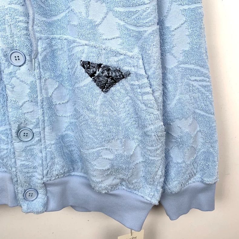 Prada Prada Blue full-print floral logo printed hooded drawstring Size US S / EU 44-46 / 1 - 4 Thumbnail