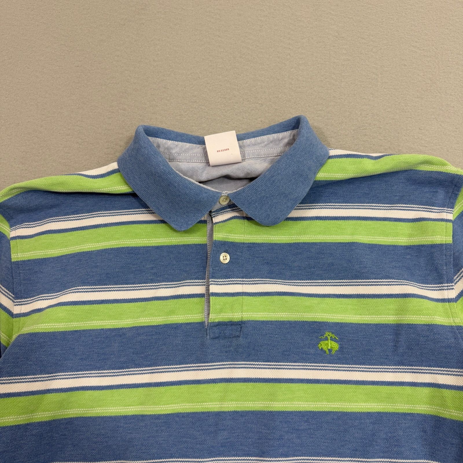 Brooks Brothers Brooks Brothers Polo Shirt Mens Large Green Blue Collared Size US L / EU 52-54 / 3 - 3 Thumbnail