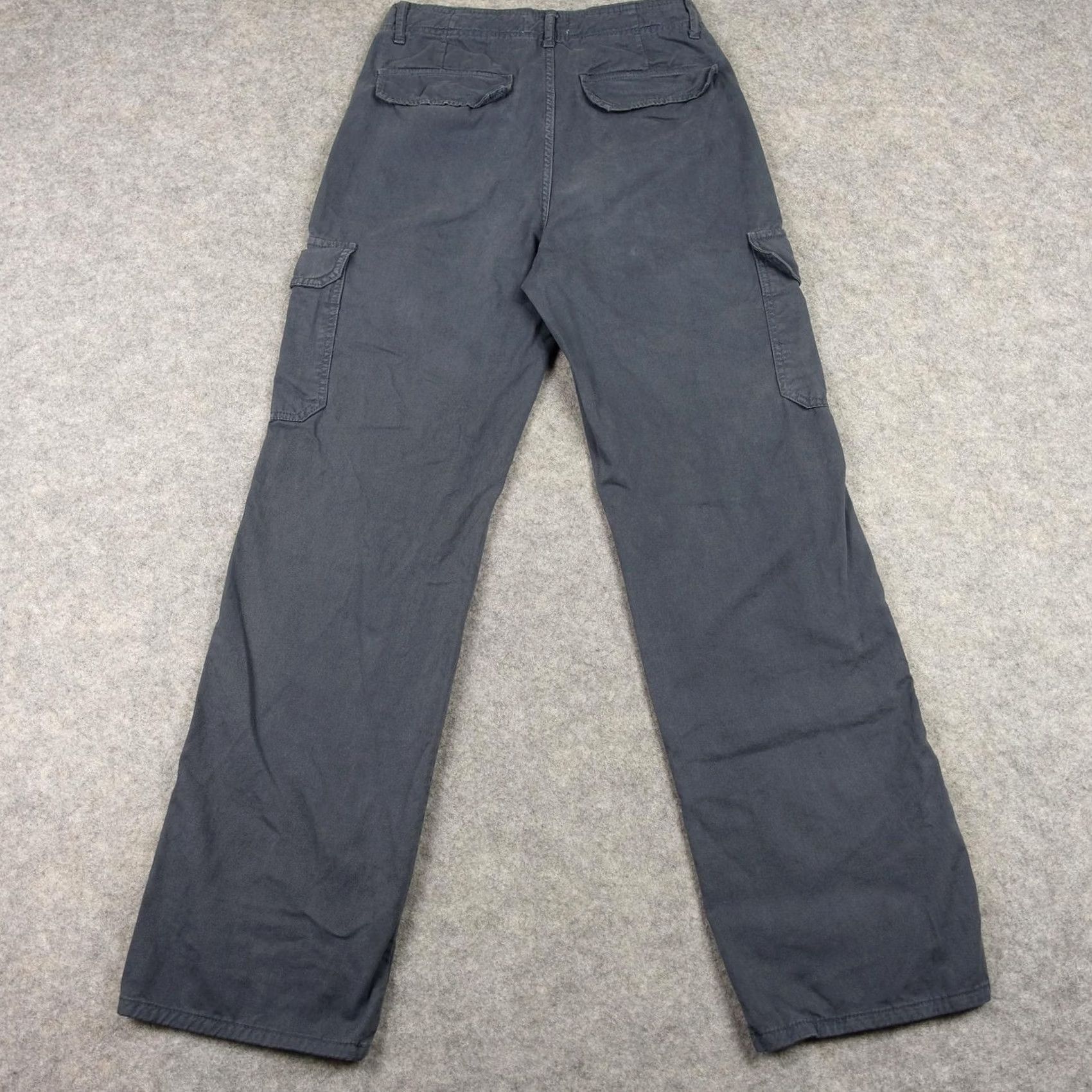 Zara Zara Cargo Pants Womens 6 Gray Cotton Twill Cargo Pockets Straight Leg Casual Size 28" / US 6 / IT 42 - 5 Thumbnail