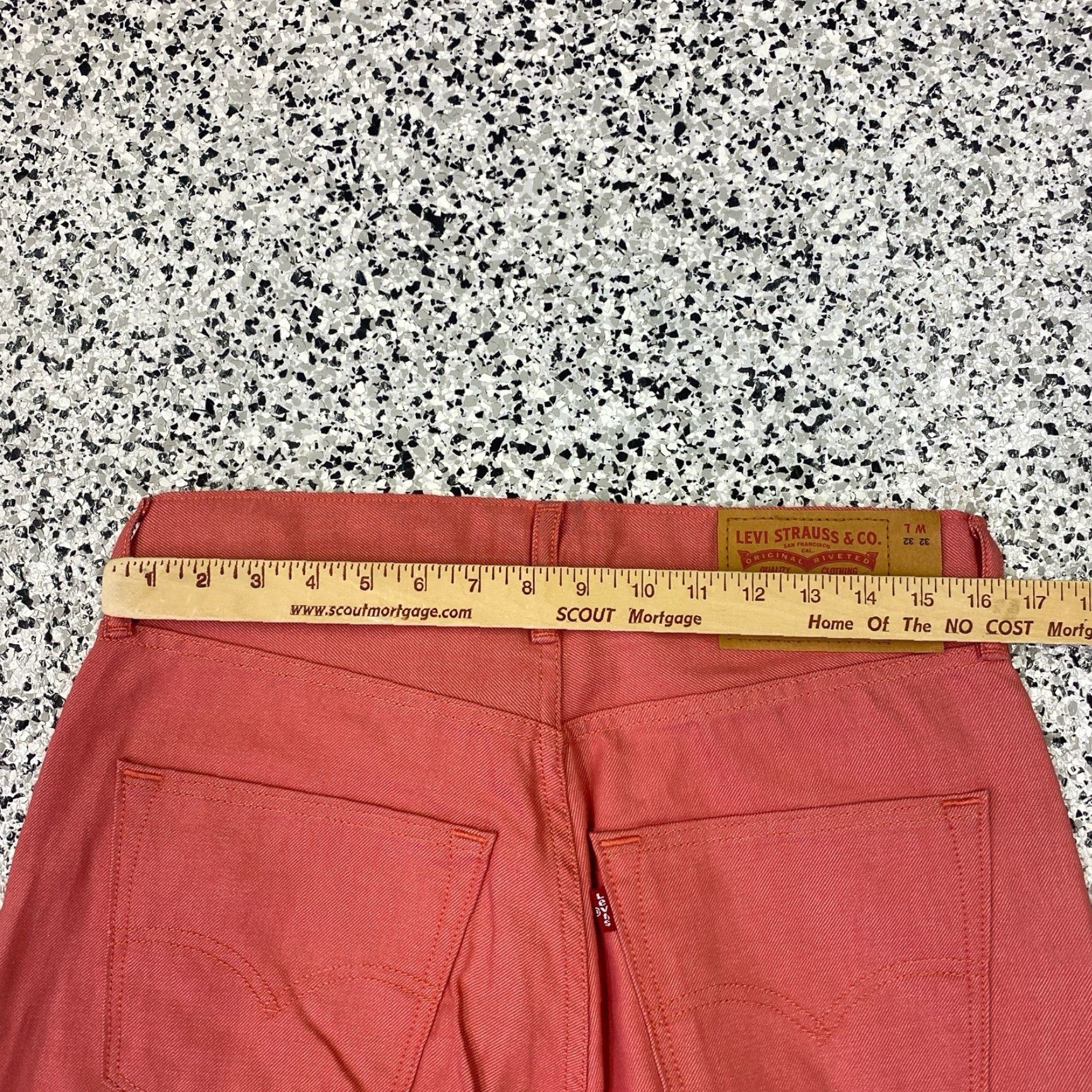 Levi's Levi's Jeans 501 Denim Orange 32x32 Regular Men Distressed Embroidered Patches Pockets 5-Pocket Retro Vintage? Wait. Size US 32 / EU 48 - 4 Thumbnail