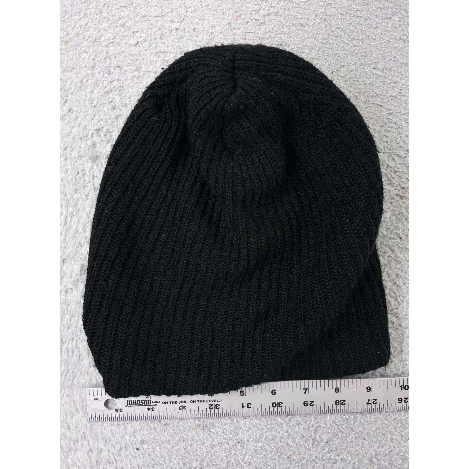 Vintage Black Knit Beanie Hat Adult One Size Solid Casual Ski Unisex Size ONE SIZE - 2 Thumbnail
