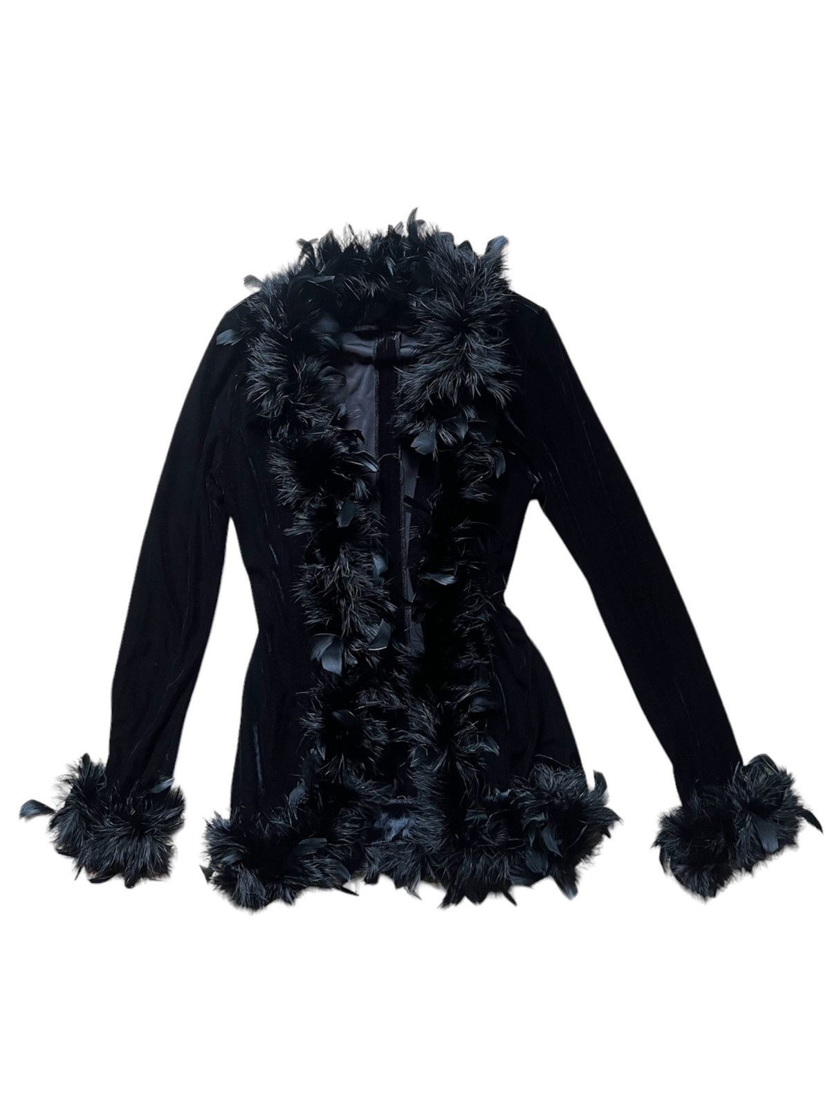 Japanese Brand Black velvet feather cardigan 🪶 Size M / US 6-8 / IT 42-44 - 7 Thumbnail