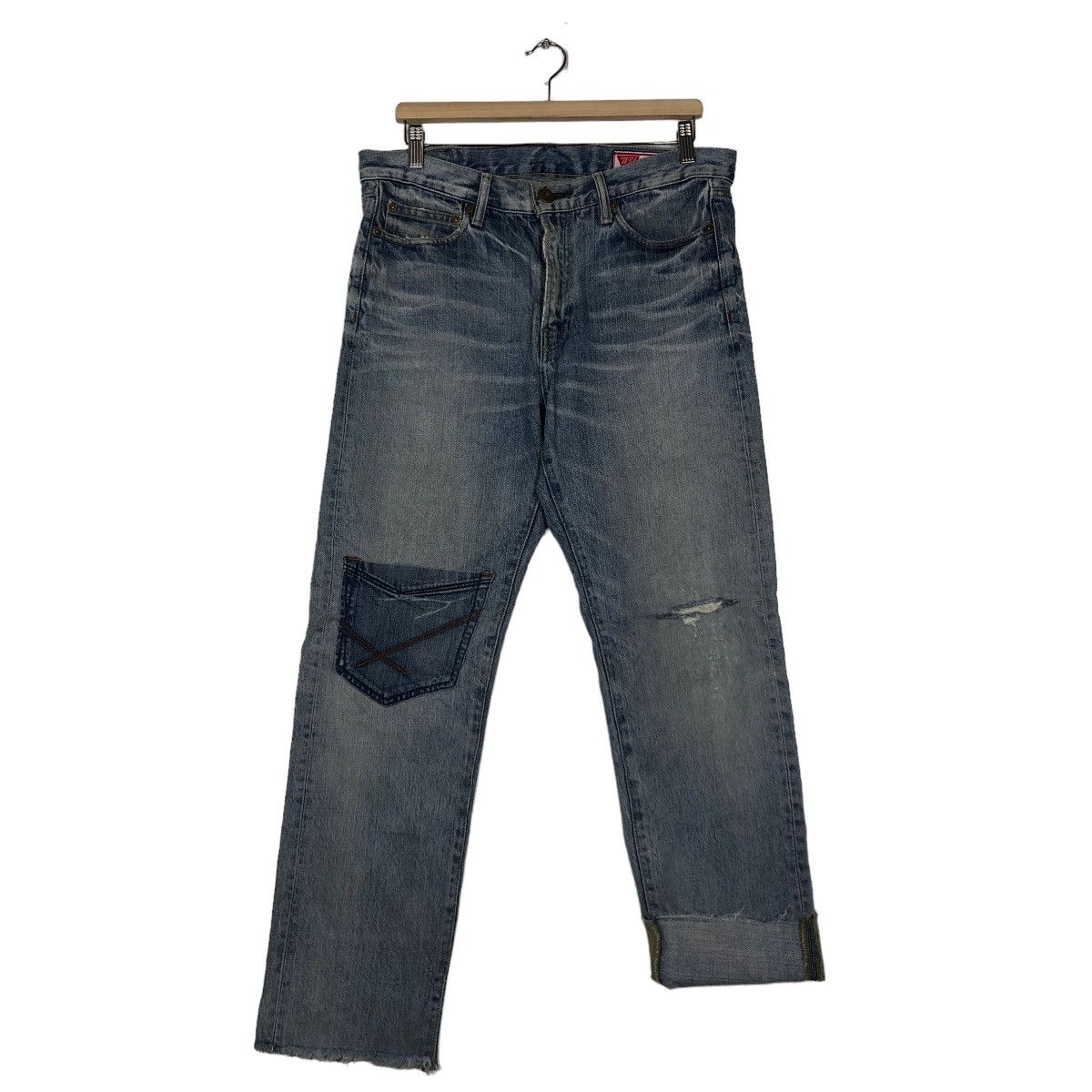 Japanese Brand 🔥VINTAGE RODEO CROWNS DISTRESSED JEANS PUNK DESIGN Size US 35 - 8 Thumbnail