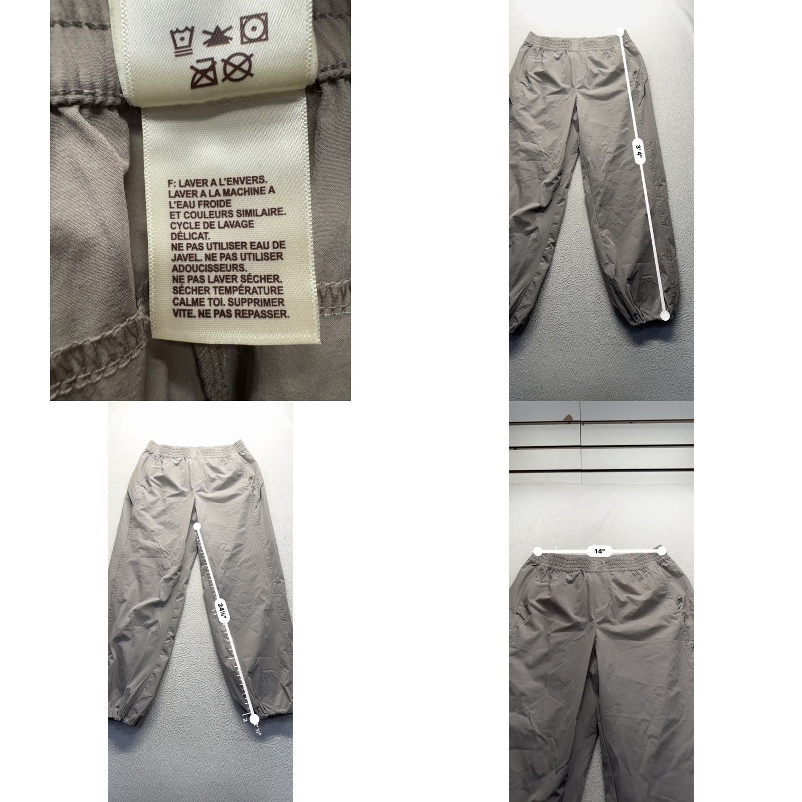 Avalanche Avalanche Hiking Pants Womens M Gray Nylon Spandex Lightweight Elastic Waist Jogger Style - Casual - All Season - Machine Washable Size 32" / US 10 / IT 46 - 8 Thumbnail