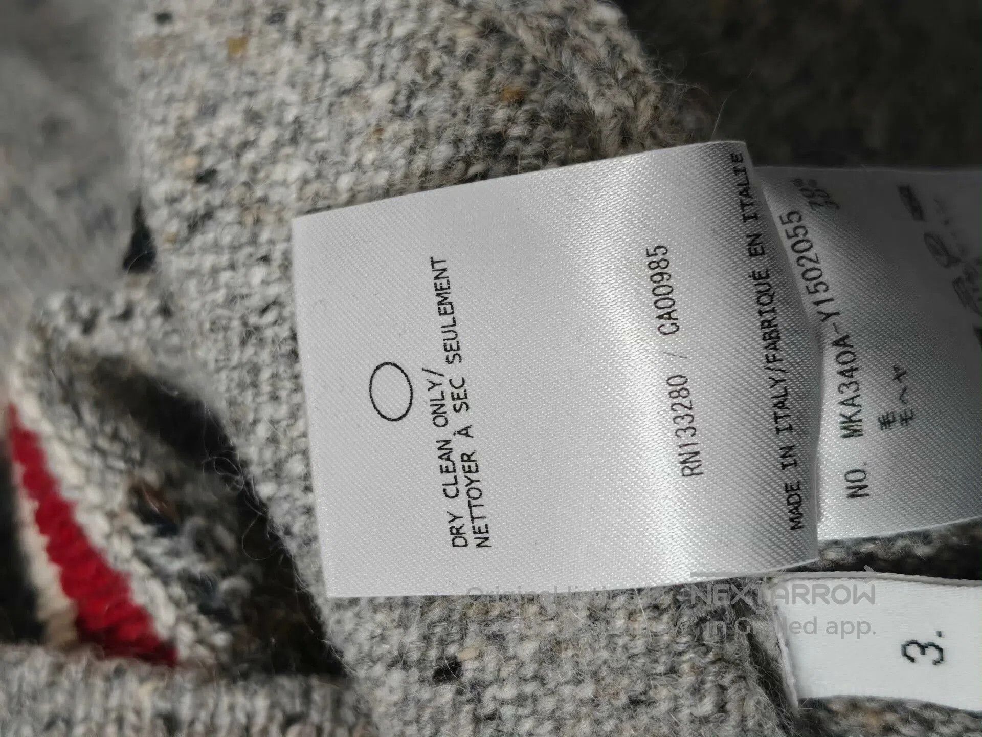 Thom Browne Gray Striped Christmas Dog Wool Sweater. Size US S / EU 44-46 / 1 - 5 Thumbnail