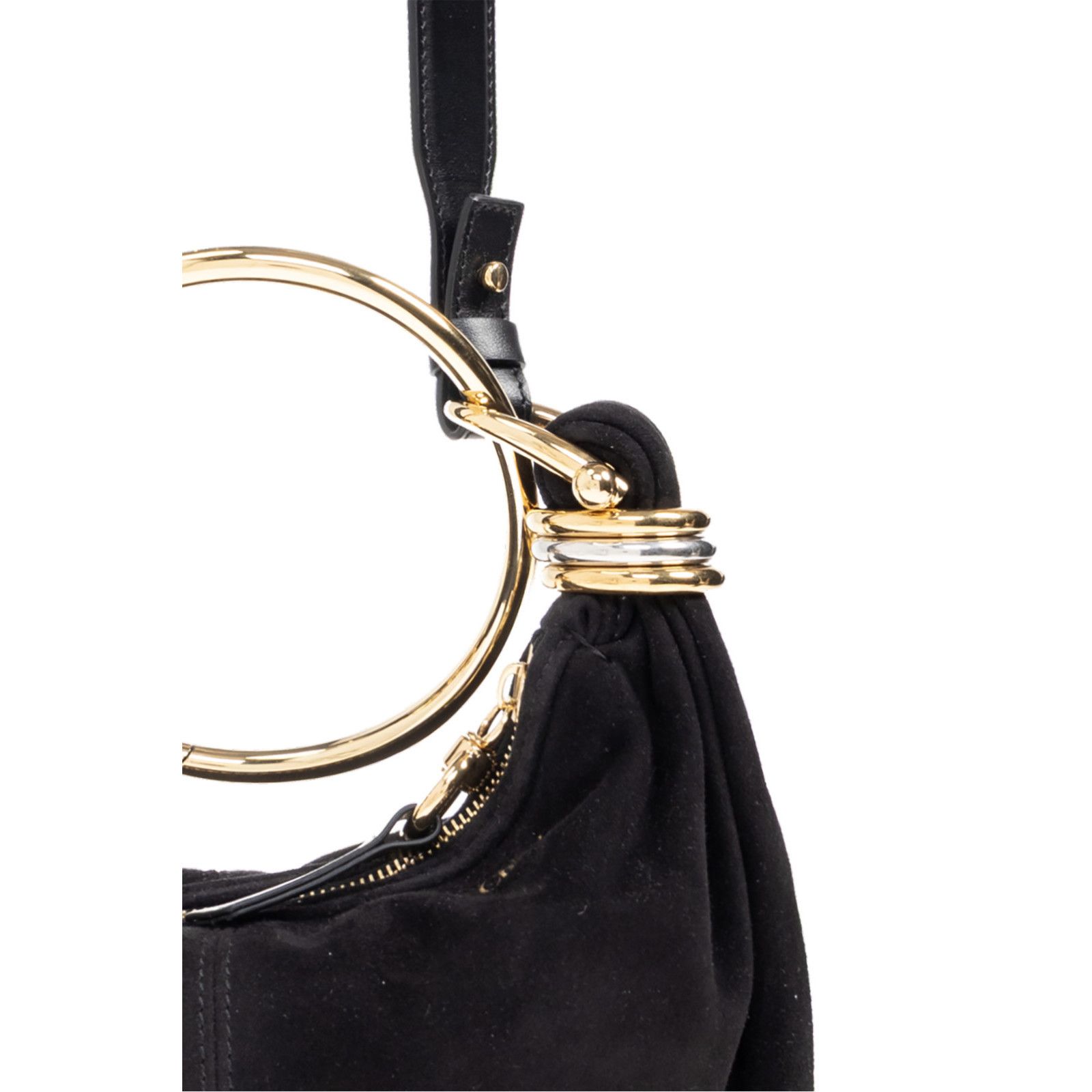 Chloe Chloe Bracelet Mini Black Suede Shoulder Bag New & Authentic Size ONE SIZE - 4 Thumbnail