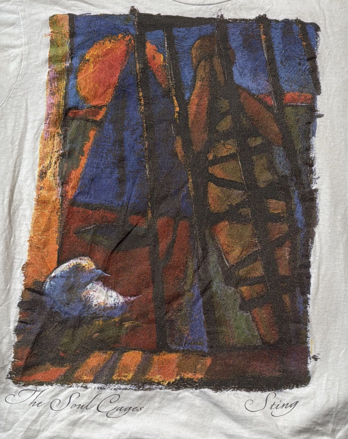 Sting Vintage 1991 Sting Soul Cages Artwork T-shirt Medium Size US M / EU 48-50 / 2 - 2 Thumbnail