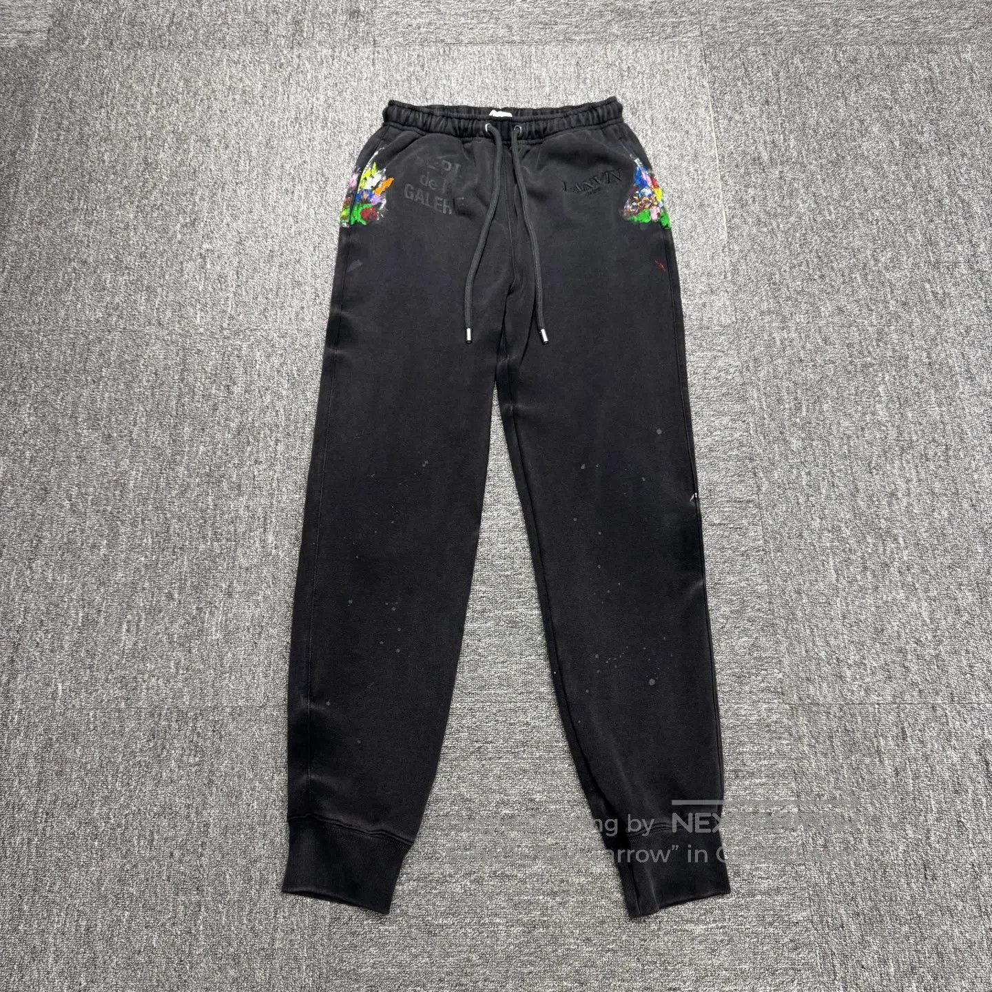 Lanvin Lanvin sizeL Painted spray-painted ankle-binding sport pant Size US 32 / EU 48 - 1 Thumbnail
