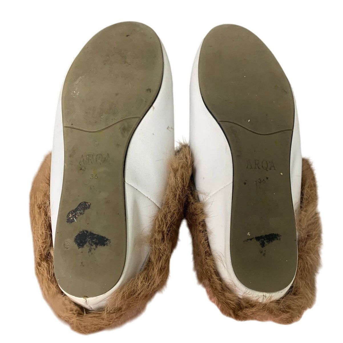Other Arqa Women's Size 6 White Brown Fur Slide On Mule Slippers Size US 6 / IT 36 - 8 Thumbnail