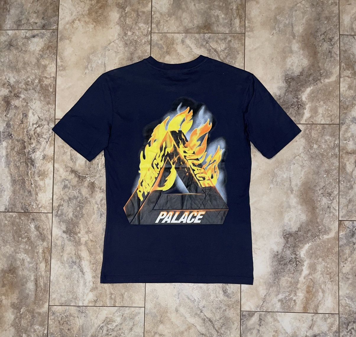 Image of Palace Tri-Fire T-Shirt In Navy Blue Size Small, Men's