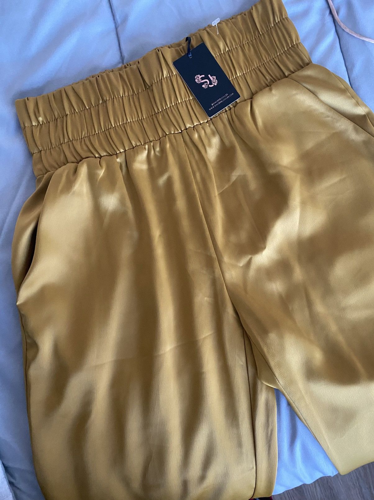 Other Sincerly Jules gold M size High Waisted Wide Leg Pants NWT Size 32" / US 10 / IT 46 - 7 Thumbnail