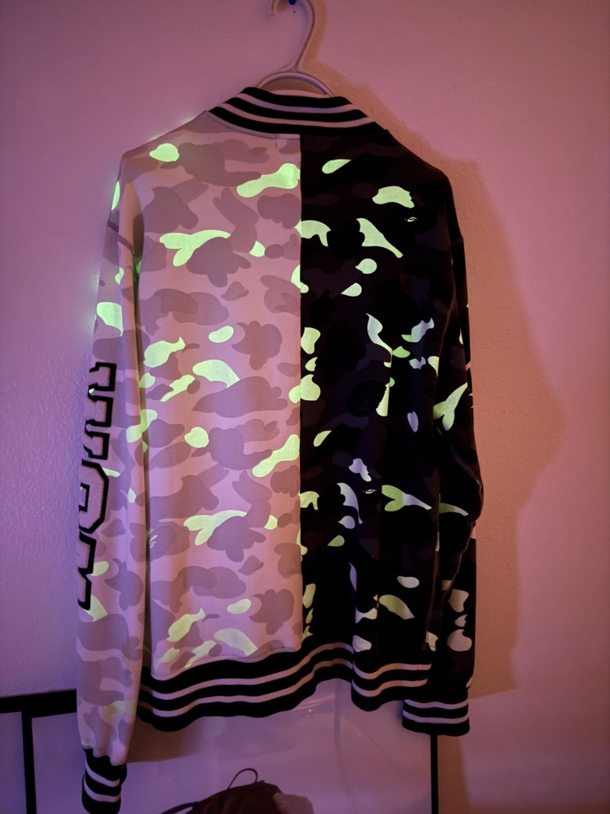 Bape Bape City Camo Shark Sweat Varsity Jacket GLOW IN THE DARK Size US XXL / EU 58 / 5 - 2 Thumbnail