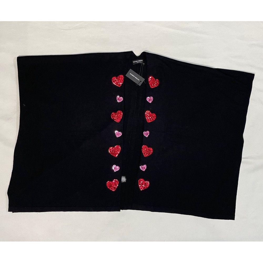 Other NWT New Victoria Harbour Heart Sequin Embroidered Black Pon Size ONE SIZE - 5 Thumbnail