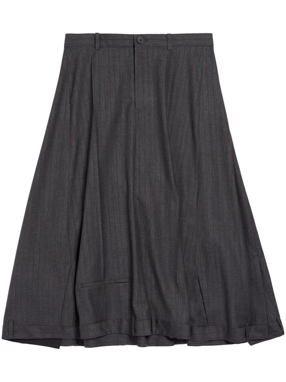 Balenciaga o1bcso1str0525 Deconstructed A-Line Skirt in Dark Grey Size 25" / US 0 / IT 36 - 1 Thumbnail