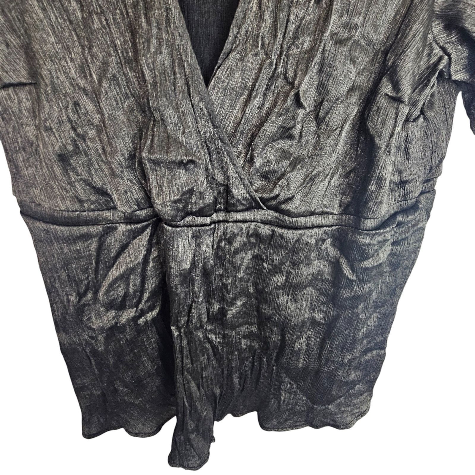 Torrid Torrid Womens Surplice Babydoll Top Size 4X Gray Metallic Size 4XL / US 24-26 - 3 Thumbnail