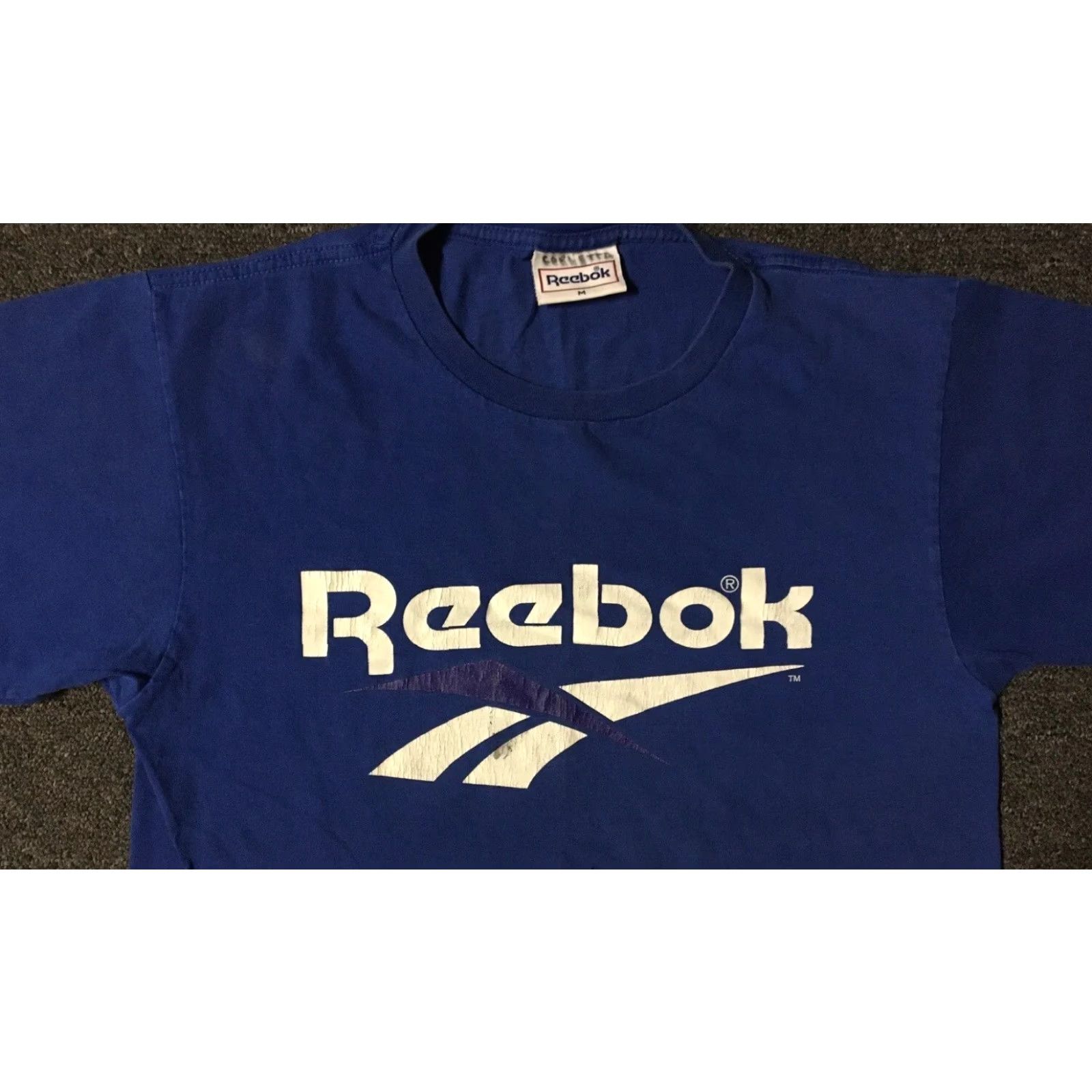 Reebok VINTAGE Reebok T-Shirt M USA Track Hip Hop Grunge PE Skate Surf 90s 80s Snike Blue USA Men M Shirt Size US M / EU 48-50 / 2 - 6 Thumbnail
