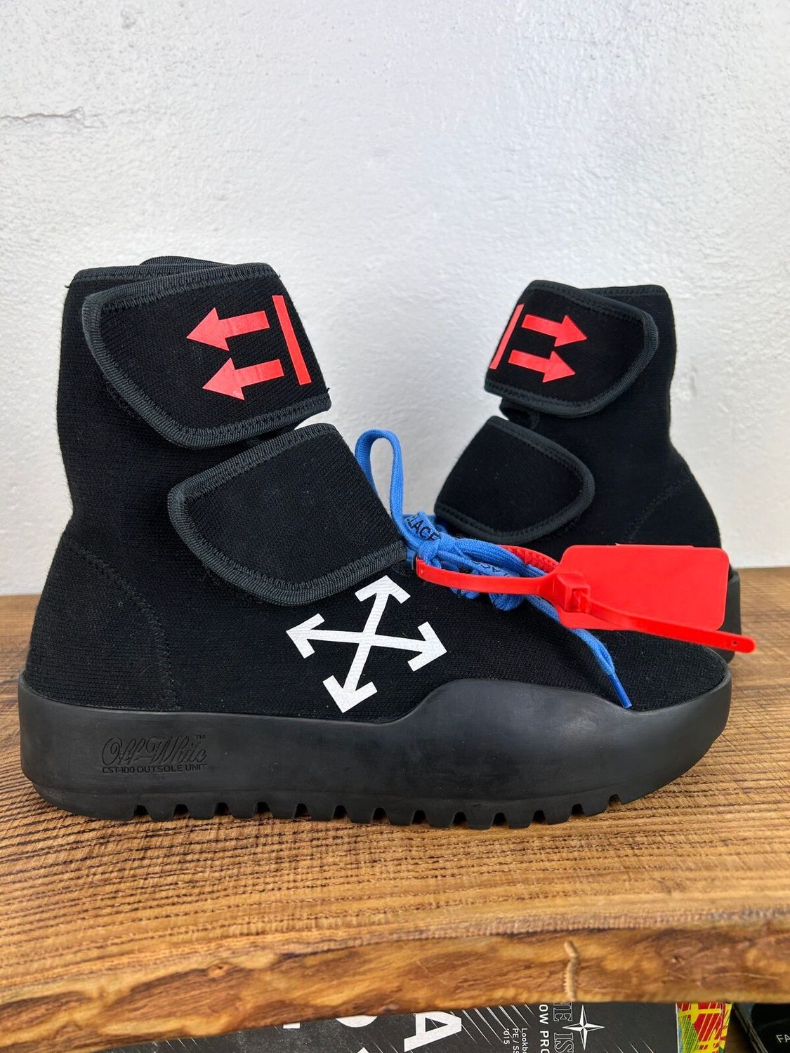 image of Off White x Virgil Abloh Off-White C/o Virgil Abloh Black Moto-Wrap High Top Sneakers (Size 6)