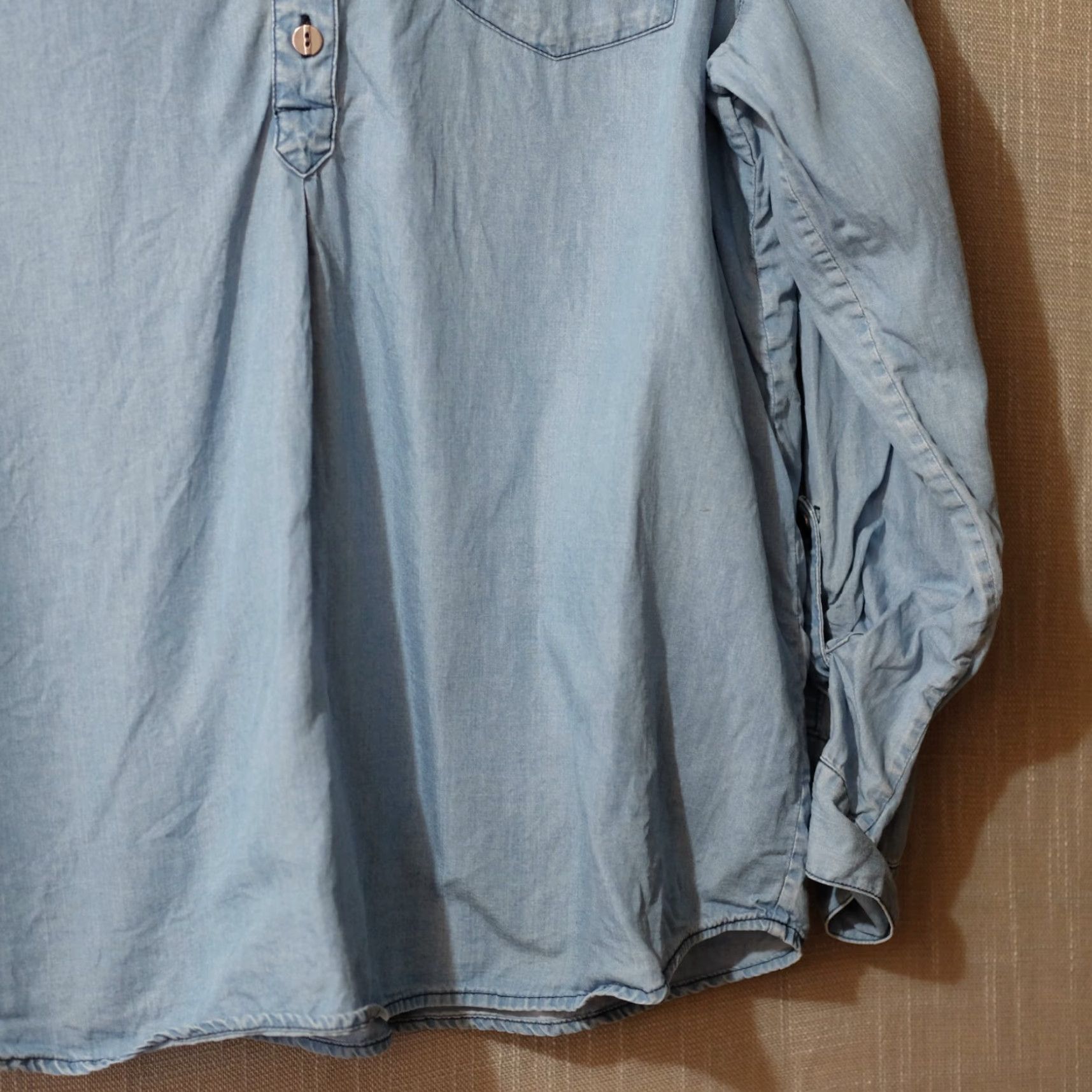 Vintage Christopher & Banks Chambray Top Long Sleeve Blue Button-Up Women's L Size L / US 10 / IT 46 - 4 Thumbnail