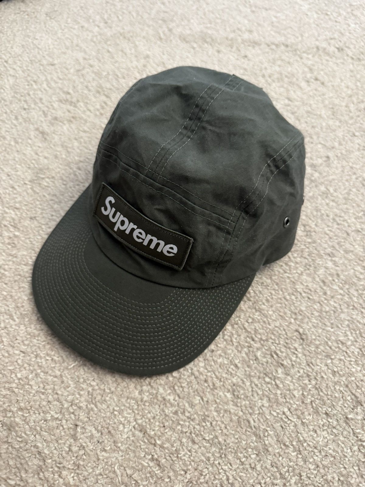 Supreme Waxed Cotton Camp Cap (Olive)