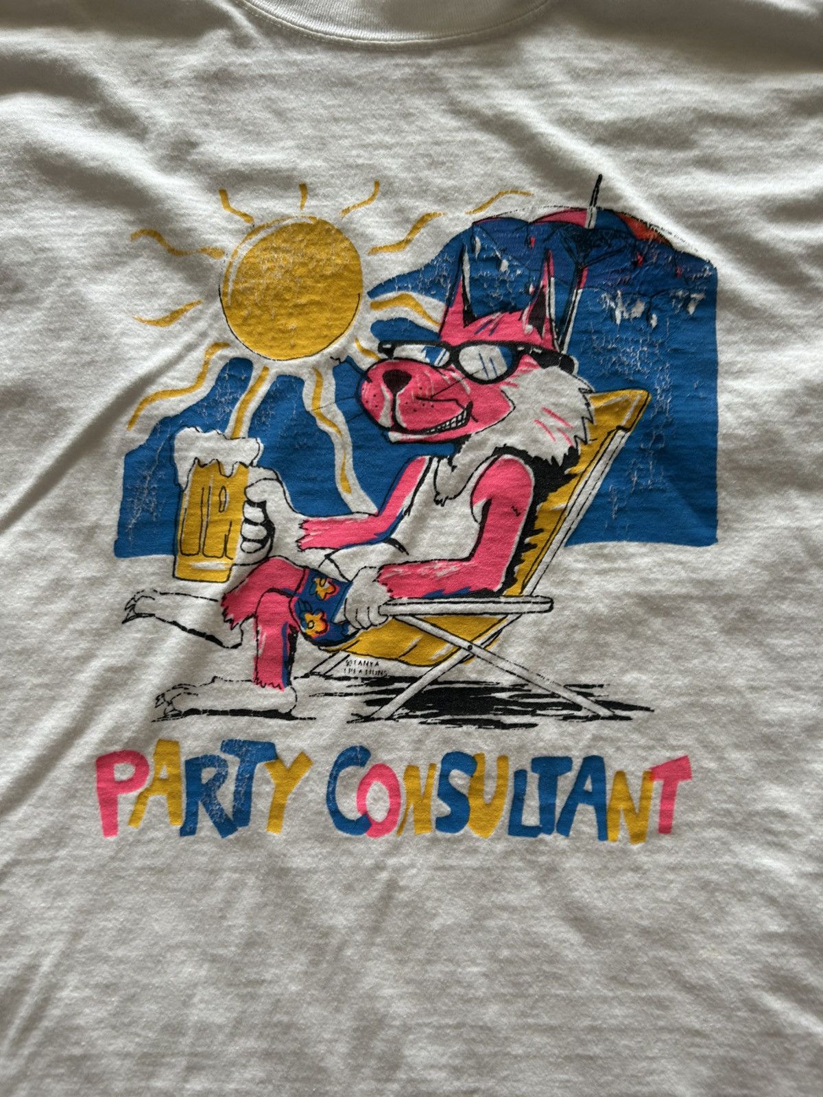 Vintage Vintage Party Consultant Drinking Summer Tee White Size US L / EU 52-54 / 3 - 2 Thumbnail
