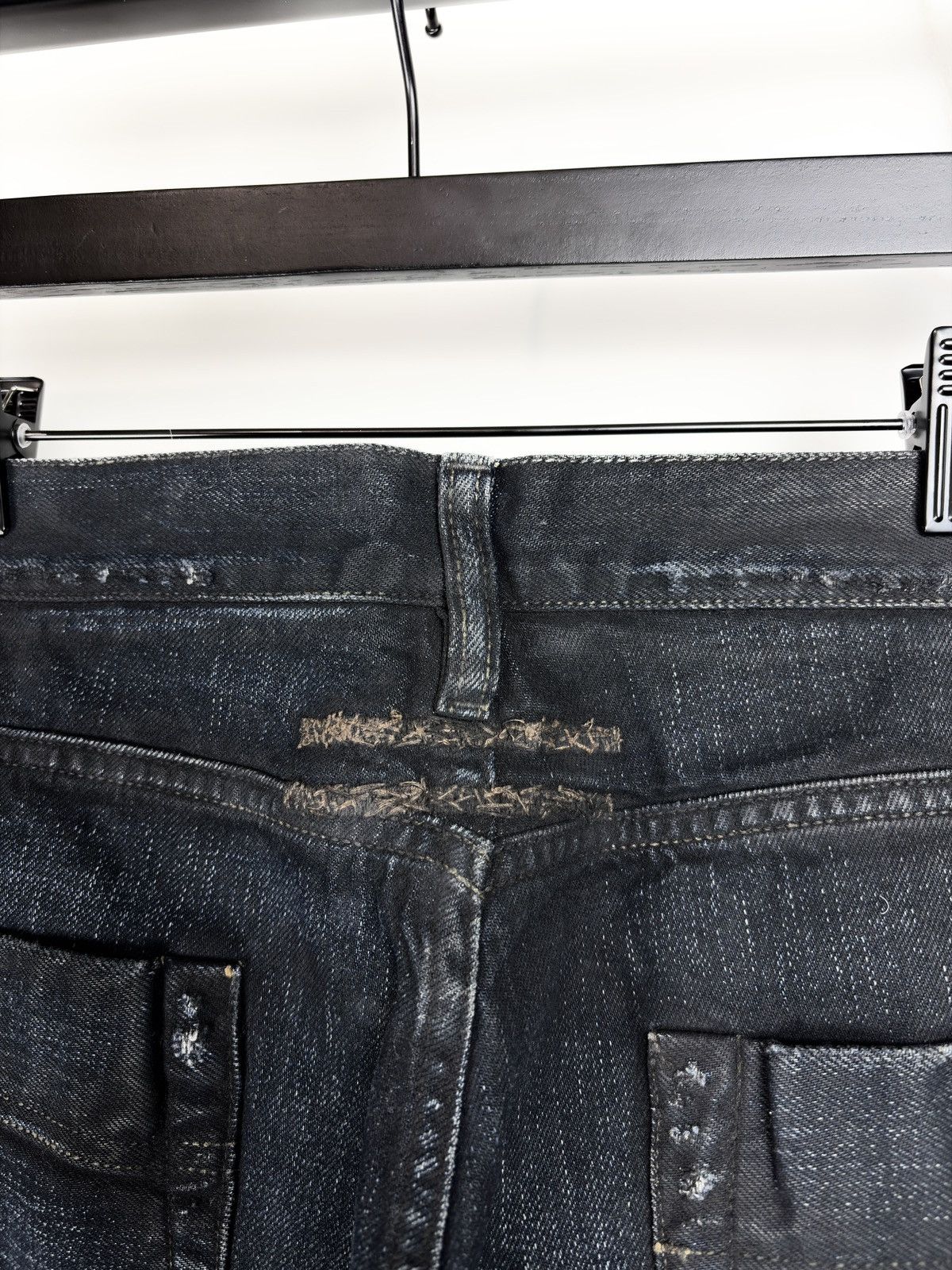 Rick Owens SS05 Rick Owens Scorpio Margiela Waxed Coated Denim Jeans Size US 34 / EU 50 - 4 Thumbnail