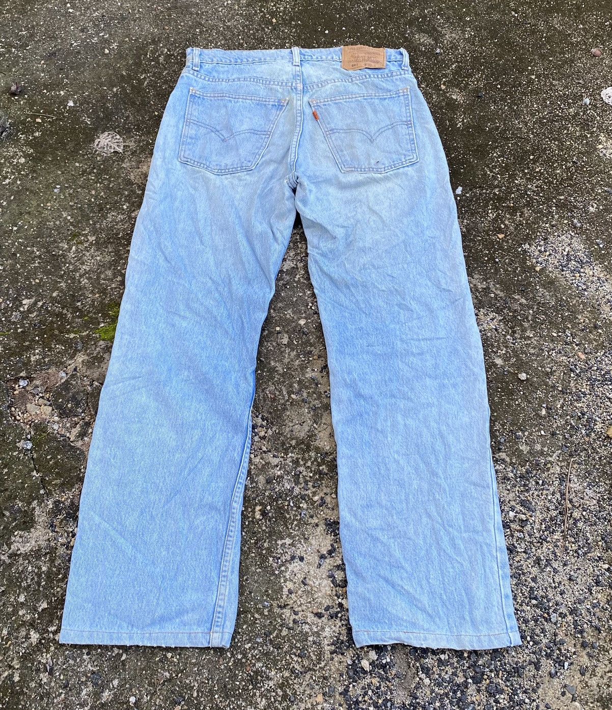 Levi's Vintage Levis 607 Orange Tab Stone Wash Distressed Denim Size US 33 - 8 Thumbnail