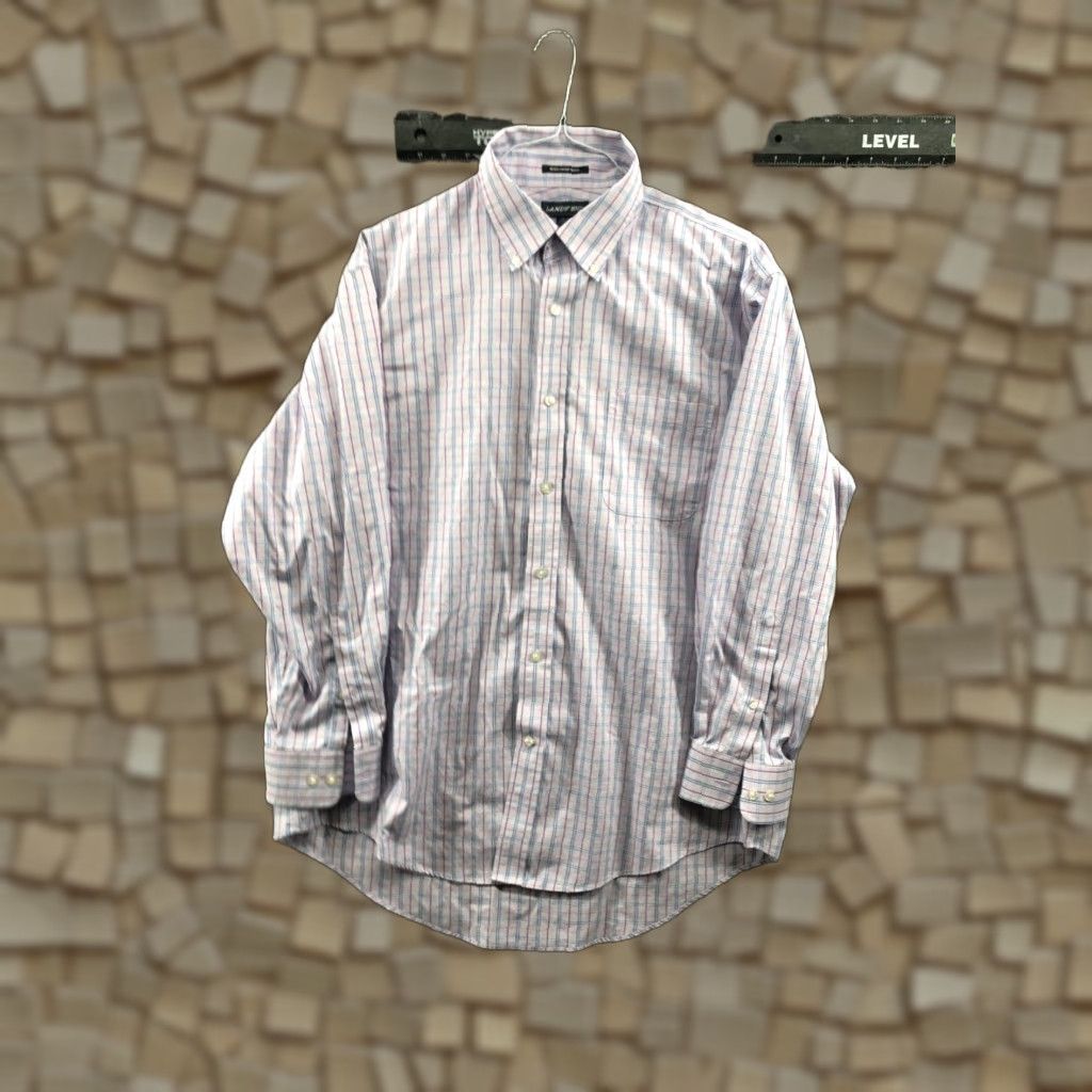 Lands' End Lands' End No Iron Pinpoint Oxford Shirt Mens 17 33 Traditional Fit Long Sleeve Button-Up Shirt Mens Regular Multicolor Plaid 70s? Size US XL / EU 56 / 4 - 1 Thumbnail