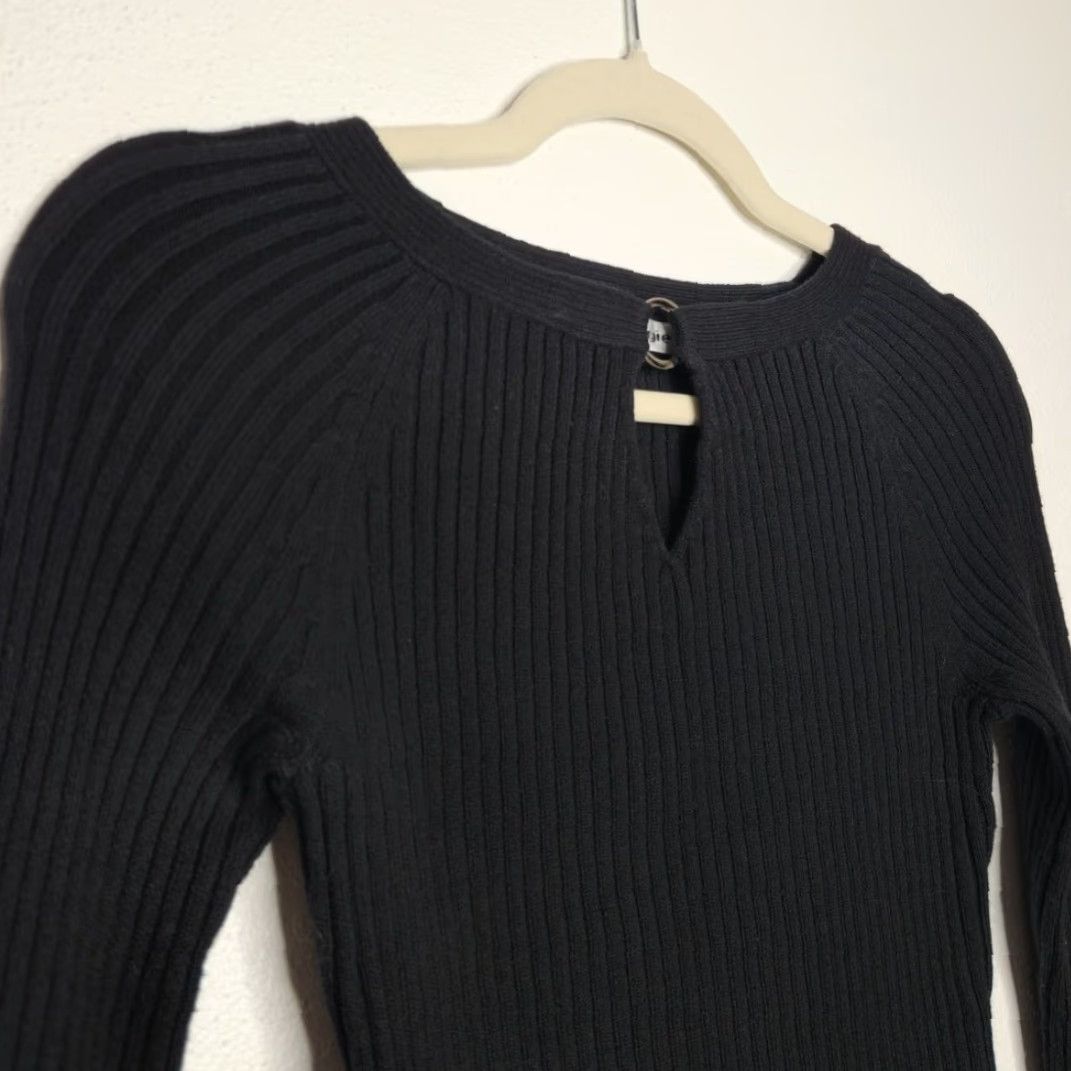 Energie VINTAGE Energie T-Shirt Women M Black Fairy Whimsy Goth Emo Y2K Ribbed Long Sleeve NWT Size M / US 6-8 / IT 42-44 - 3 Thumbnail
