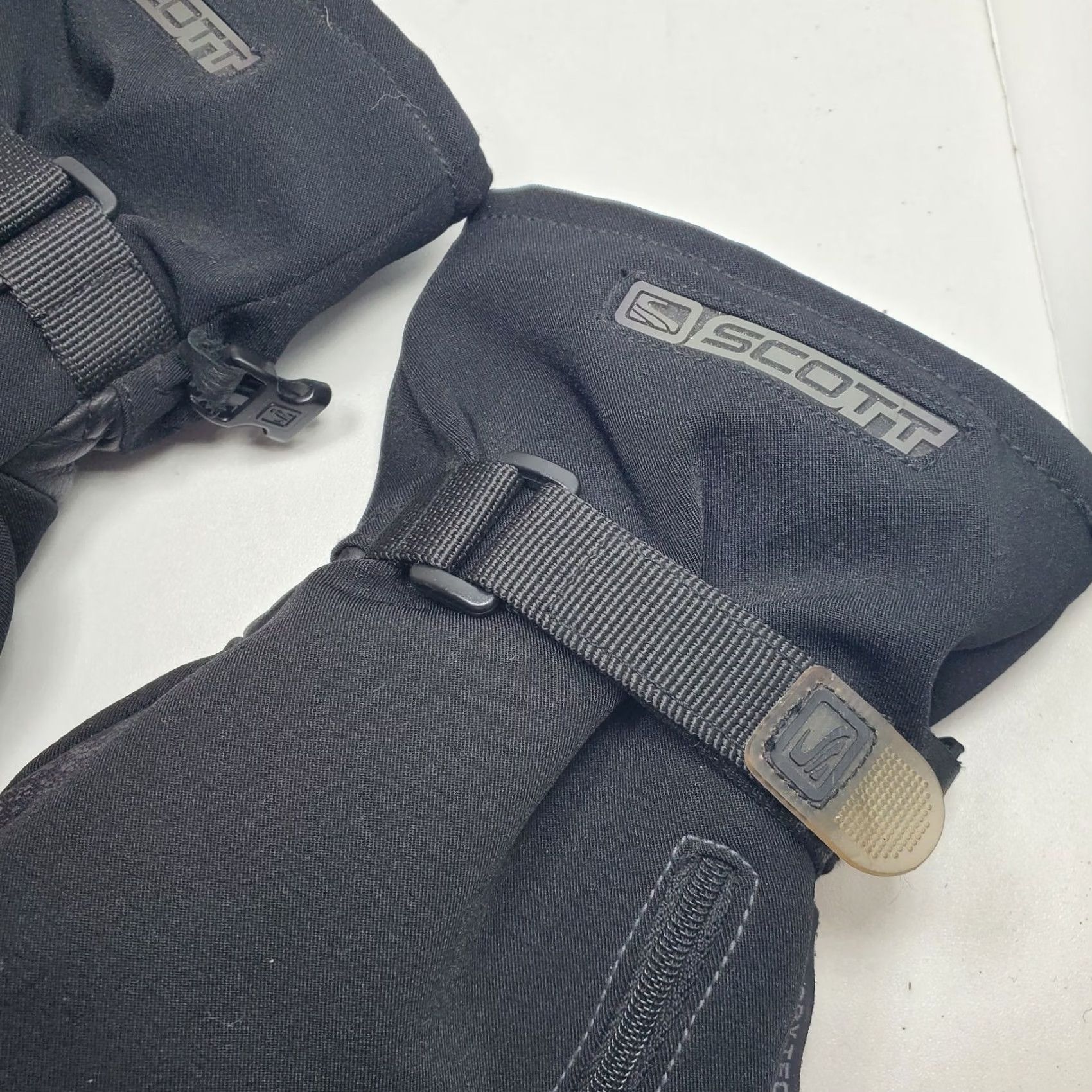 Vintage Scott Winter Gloves Sheepskin Lined Black Adjustable Sz Sm Size ONE SIZE - 4 Thumbnail