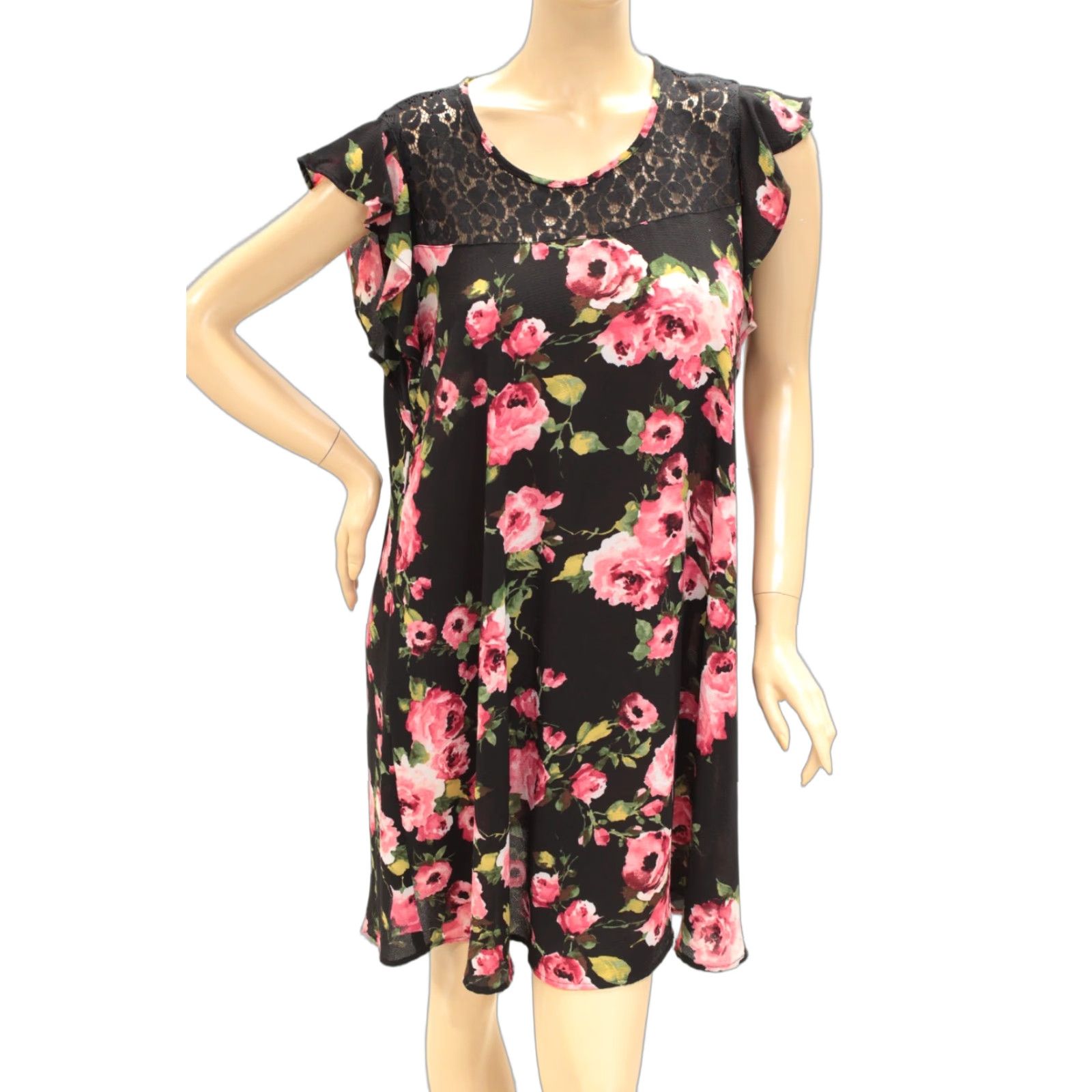 Vintage VINTAGE Uncle Frank's Dress Women's Large Black Floral Rose Fairycore Witchy 74363 USA Size L / US 10 / IT 46 - 1 Thumbnail
