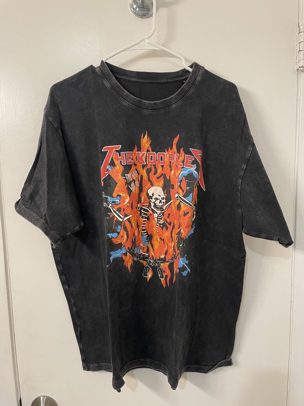 The Kooples The Kooples Fire Skeleton T Shirt Size US XL / EU 56 / 4 - 2 Thumbnail