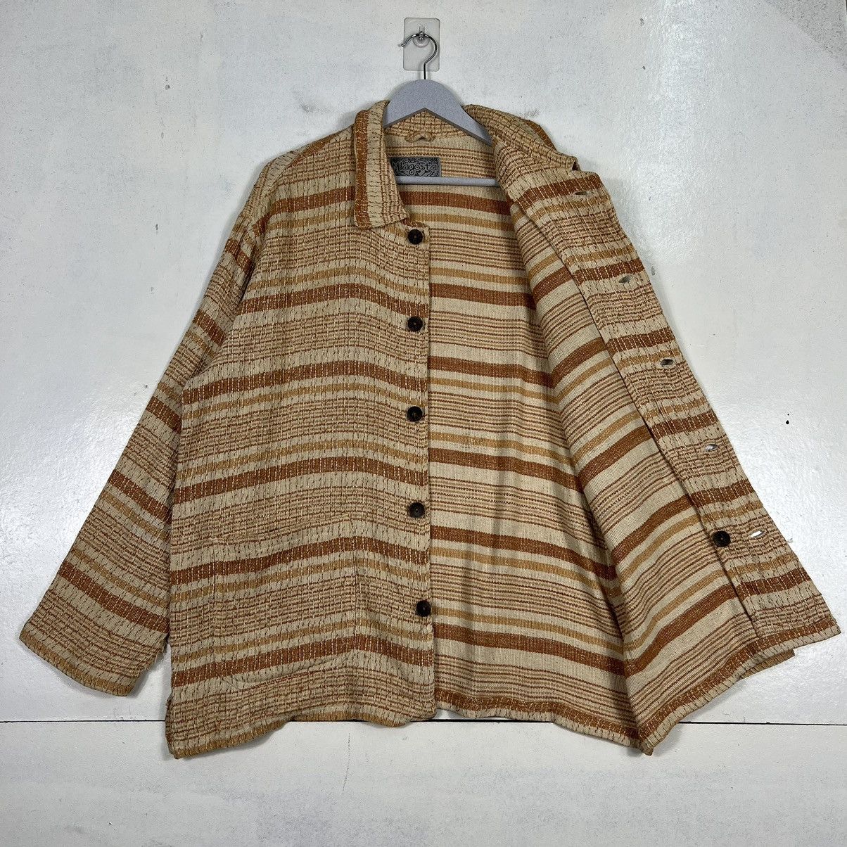 Japanese Brand 🔥 80s VINTAGE MILAGOSTA INDIA INDIGO STRIPE JACKET Size US L / EU 52-54 / 3 - 9 Thumbnail
