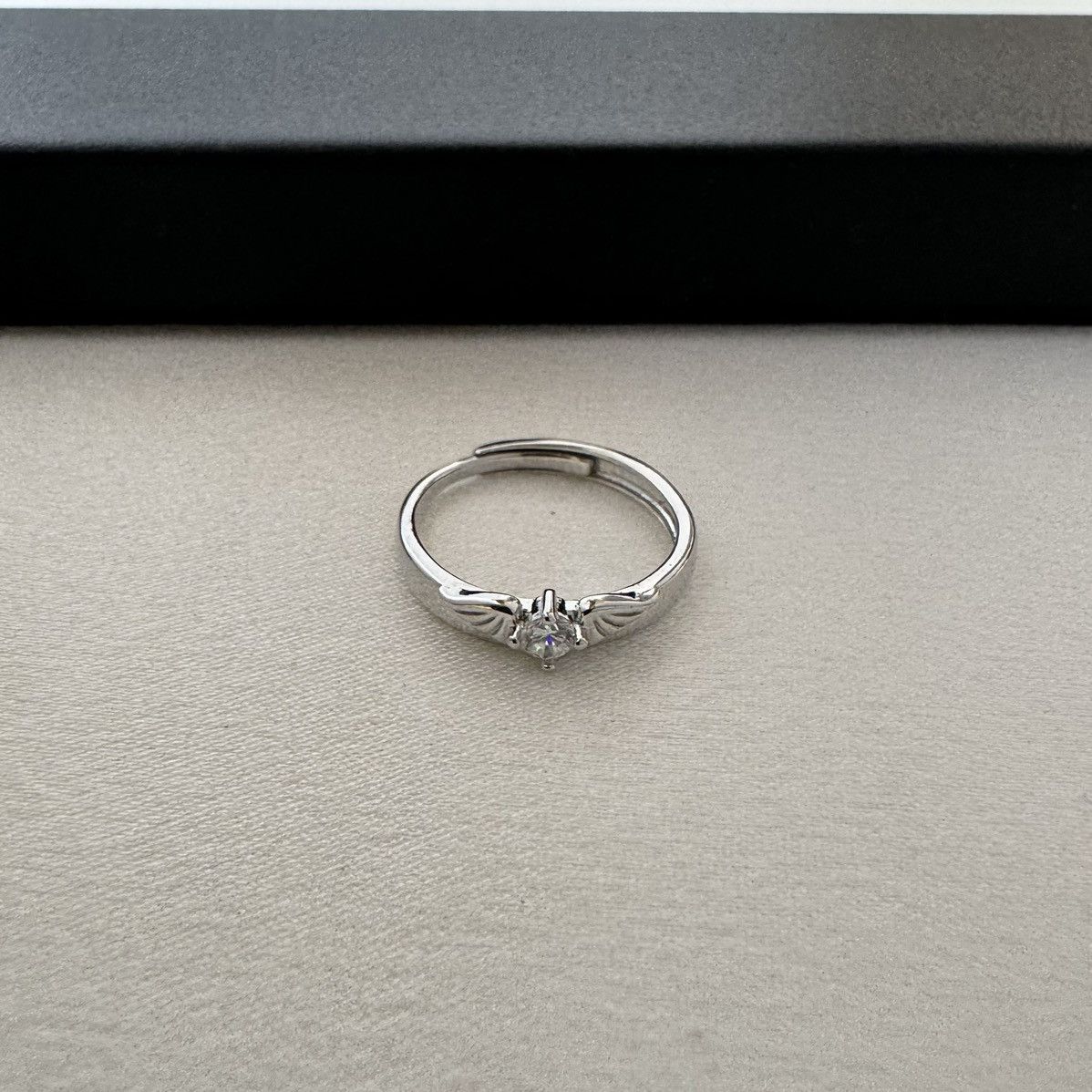Other Adjustable CZ Angel Wings Open Ring for Women Size ONE SIZE - 1 Thumbnail