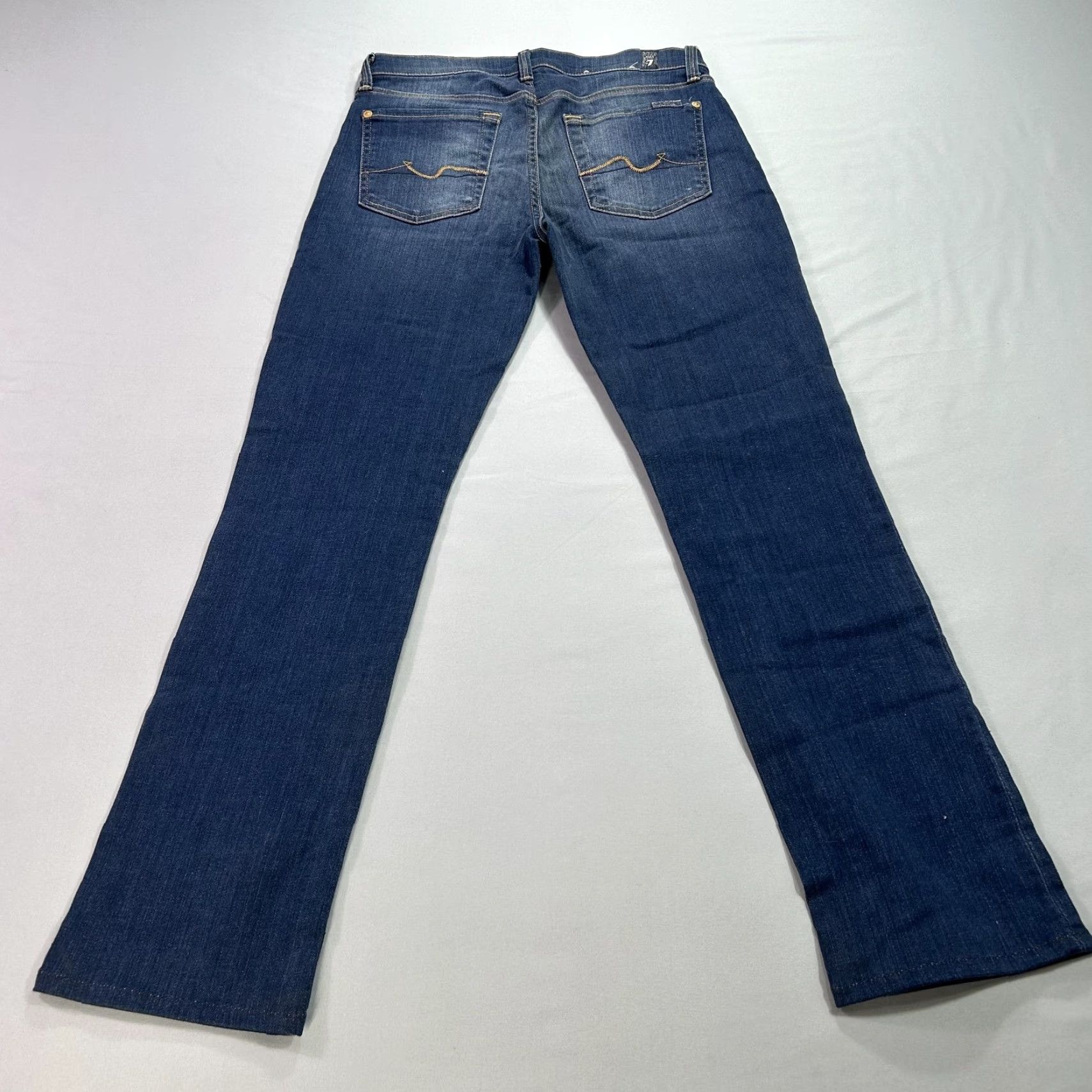 7 For All Mankind 7 For All Mankind Jeans Womens 27 Blue Straight Leg Stretch Denim Classic Fit Size 27" / US 4 / IT 40 - 2 Thumbnail