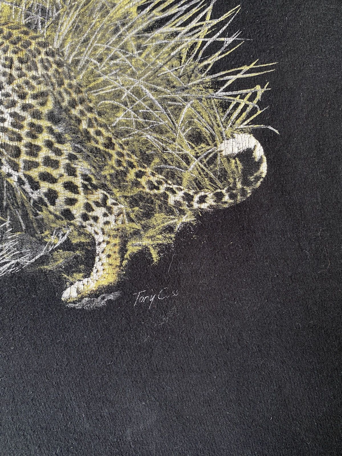 Habitat × Vintage 1990s - Cape Town Leopard Graphics T Shirt Size US L / EU 52-54 / 3 - 6 Thumbnail