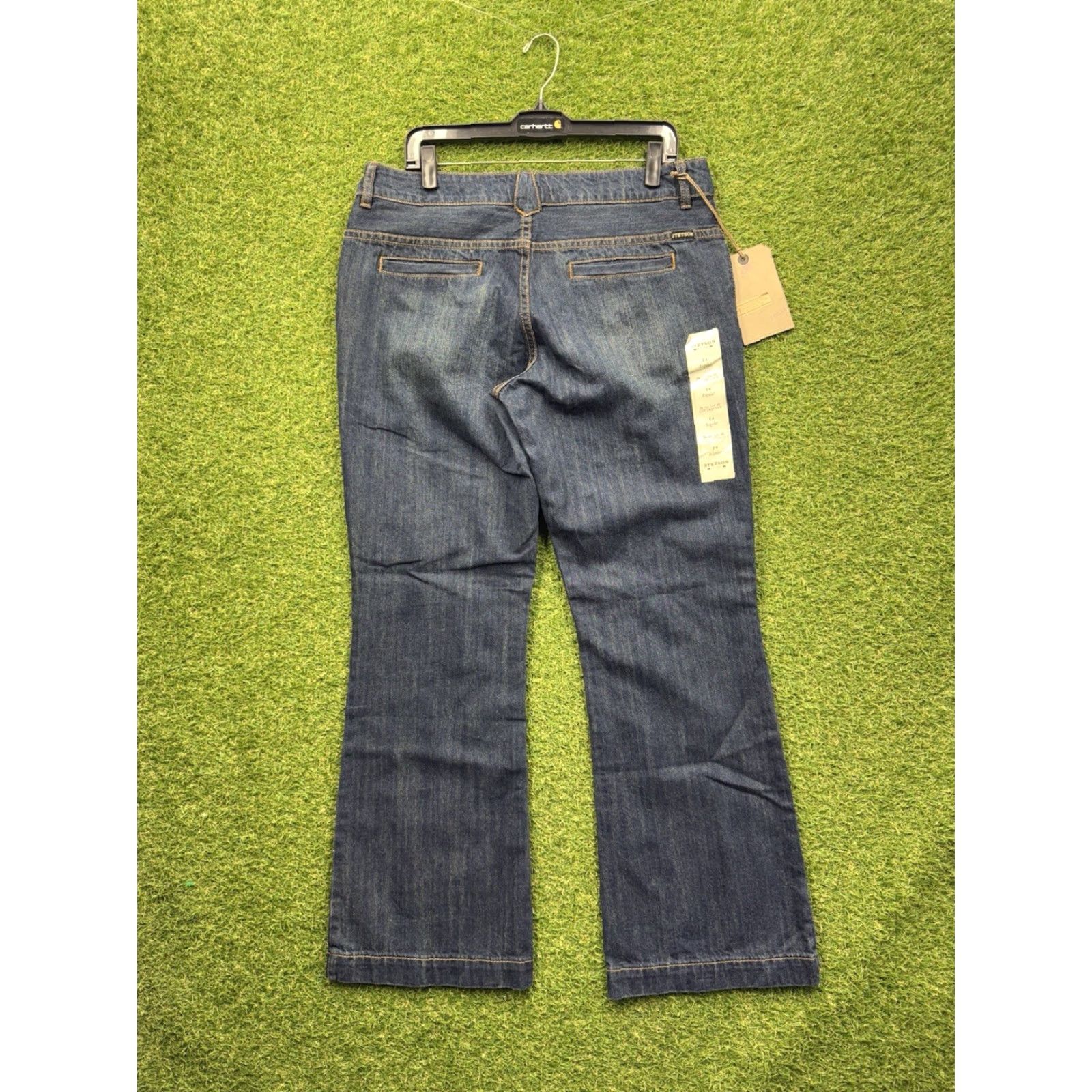 Stetson Stetson Jeans Womens 14R City Trouser Dark Wash Workwear Flare Leg 5-Pocket Denim Blue NWT Size 36" / US 14 / IT 50 - 2 Thumbnail