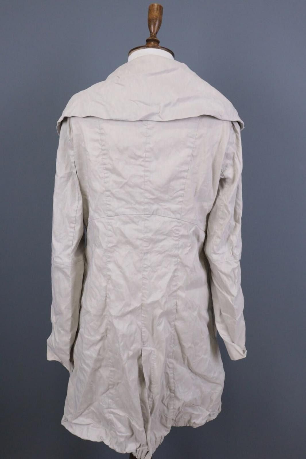 Designer Ladies Sarah Pacini Ivory Long Trench Coat Jacket Size M / US 6-8 / IT 42-44 - 9 Thumbnail