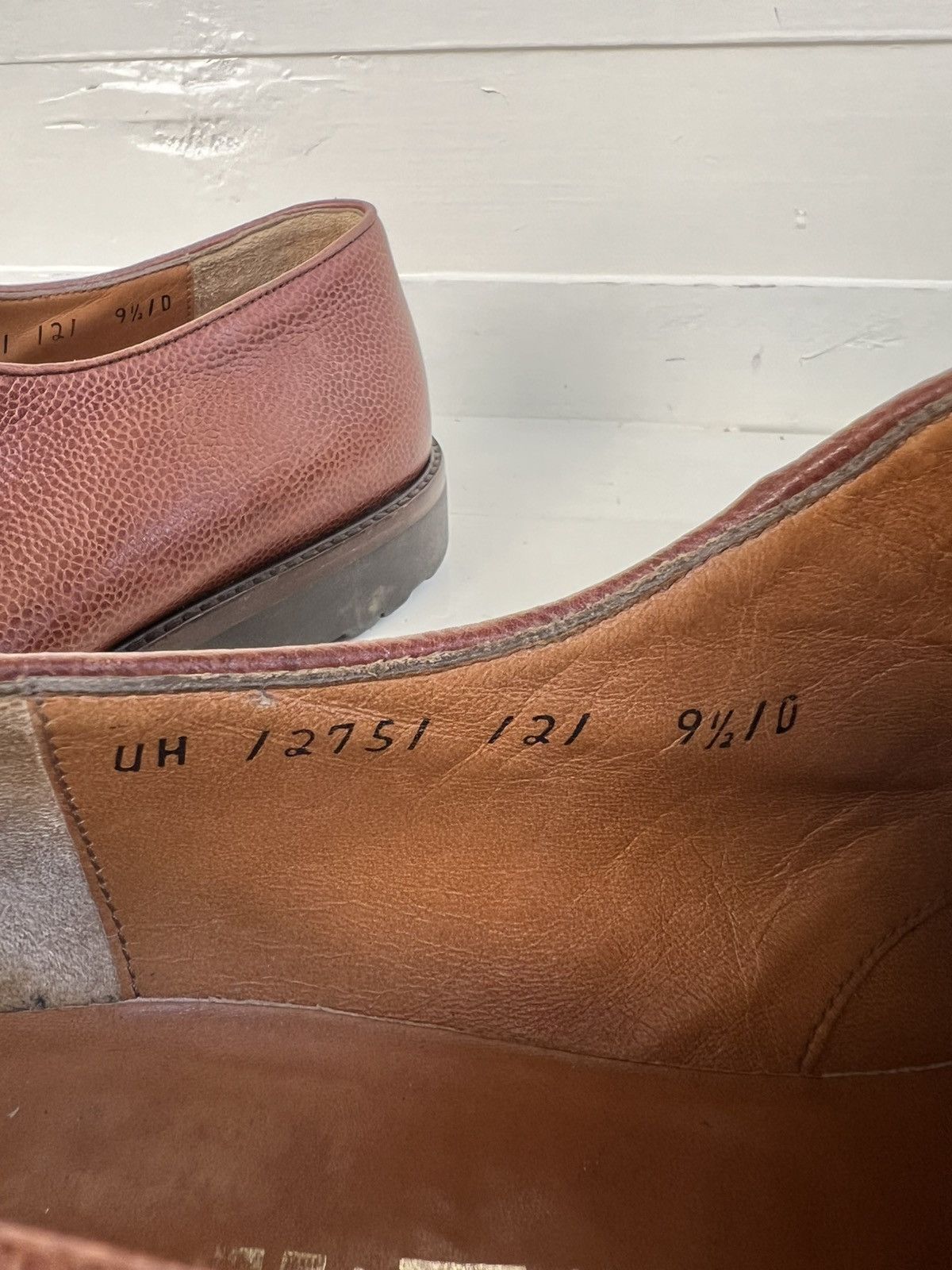 Salvatore Ferragamo Salvatore Ferragamo Brown Leather Pebble Grain Lace Up Shoes Size US 10.5 / EU 43-44 - 20 Thumbnail