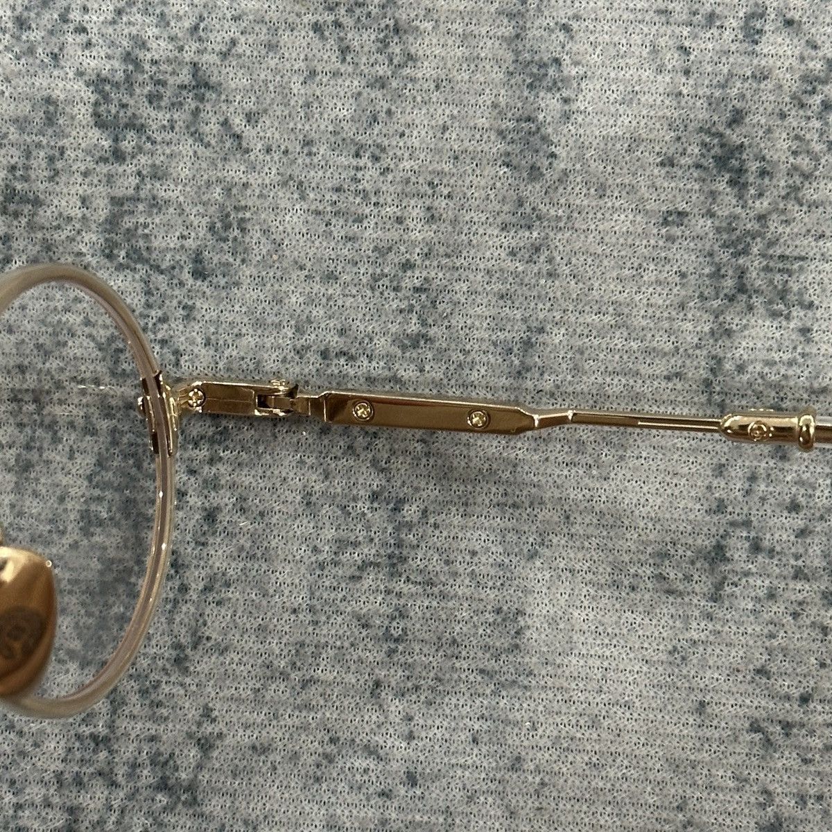 Chrome Hearts CHROME HEARTS EDITH F. CRYSTAL/GOLD PALTED EYEGLASSES Size ONE SIZE - 8 Thumbnail