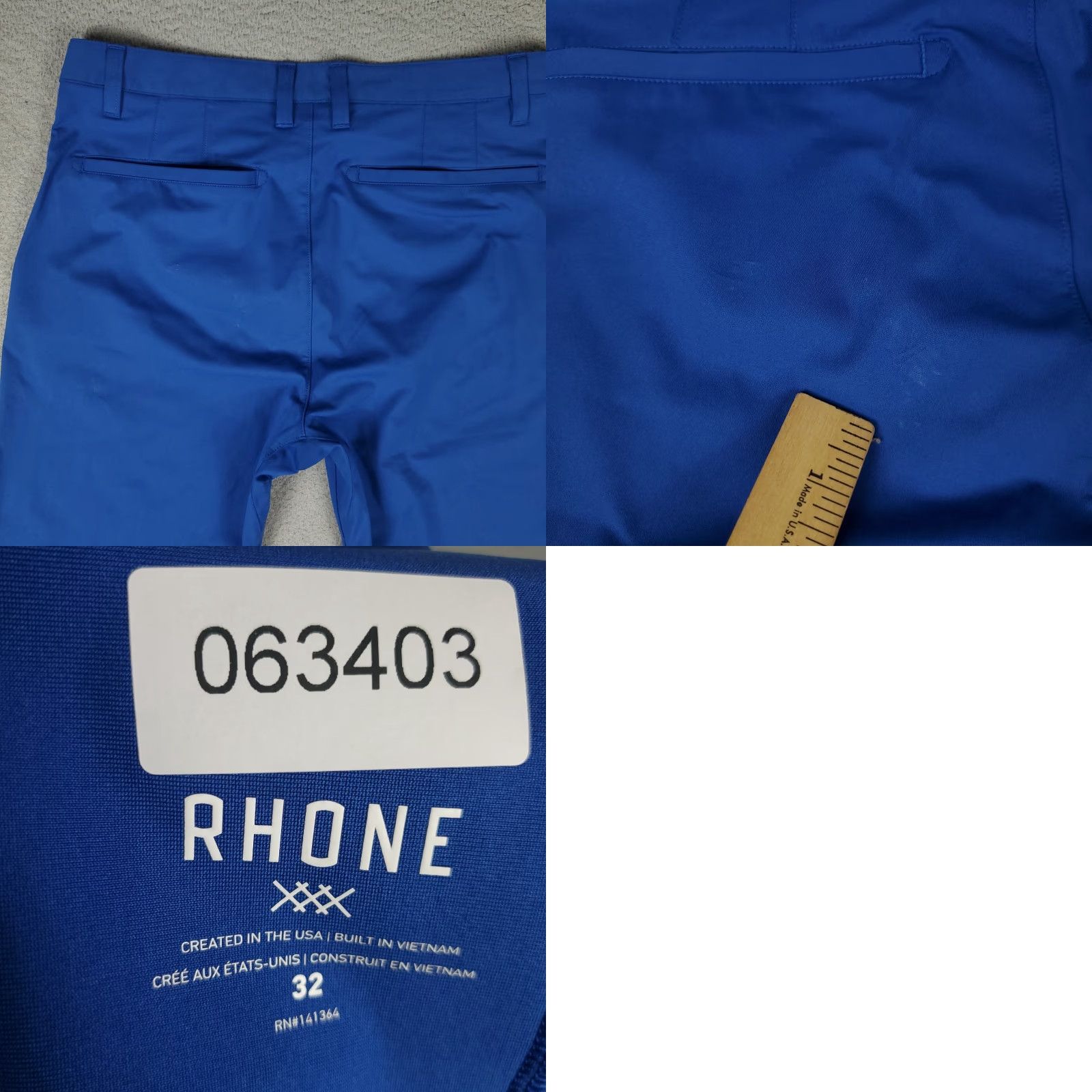 Rhone Rhone Pants Mens Size 32x33 Blue Chino Flat Front Regular Fit 33 Inseam Classic Preppy Sports Mens Size US 32 / EU 48 - 8 Thumbnail
