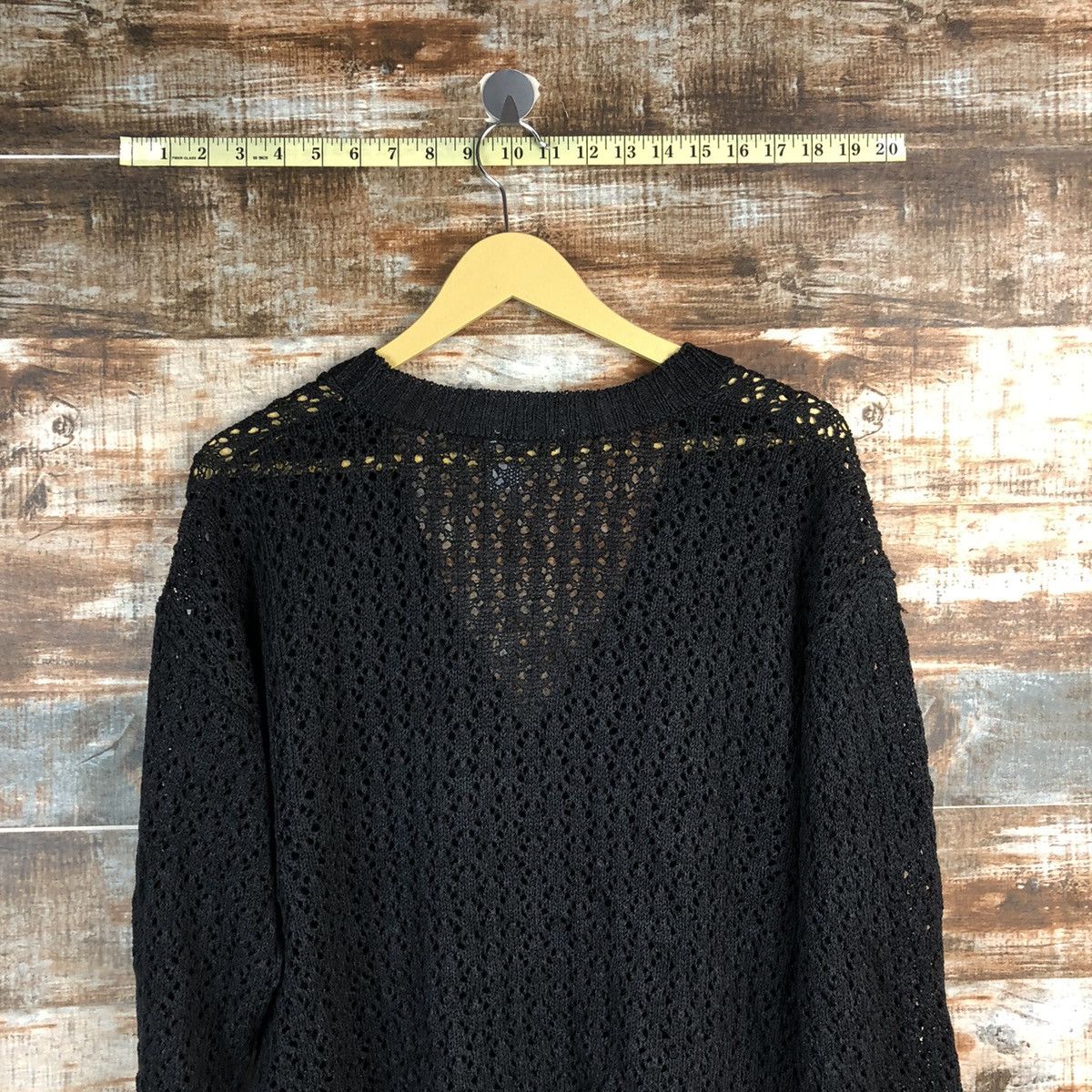 Comme Ca Ism Comme ca Du Mode Black crochet Cardigan Knitwear #A2322 Size US L / EU 52-54 / 3 - 13 Thumbnail