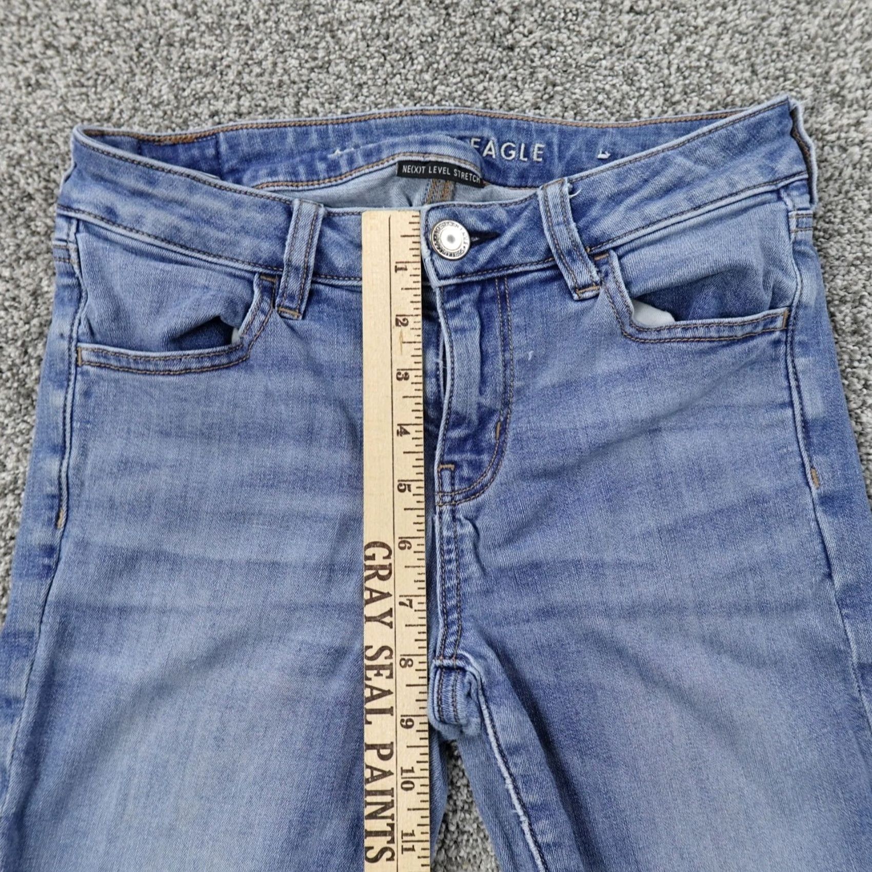 American Eagle Outfitters American Eagle Jeans Women 4 Blue Denim Pants Fade Stretch Skinny Jegging Casual Size 27" / US 4 / IT 40 - 3 Thumbnail