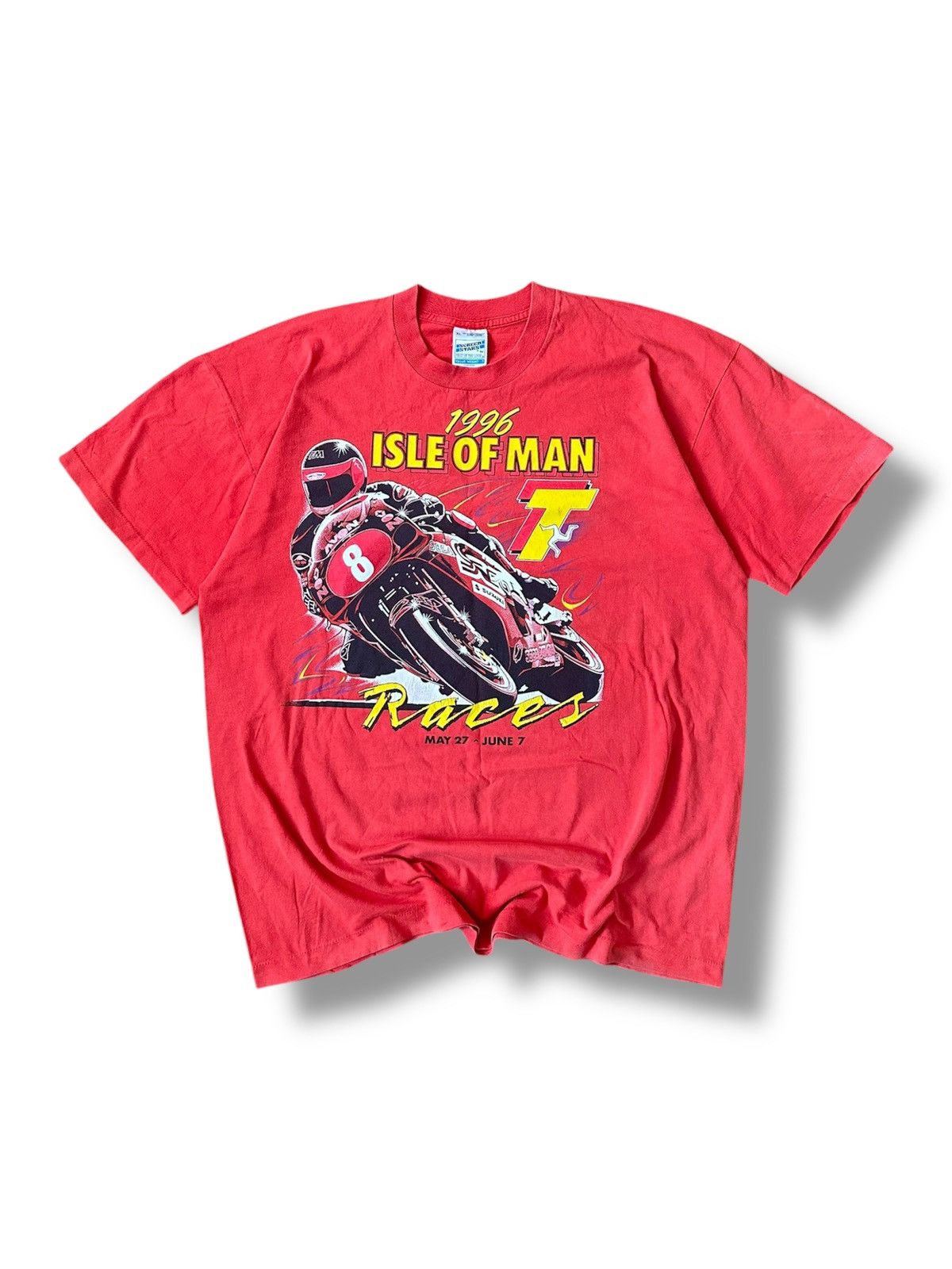 Vintage Vintage 90s single stitch isle of the man t-shirt L/XL Size US L / EU 52-54 / 3 - 1 Thumbnail