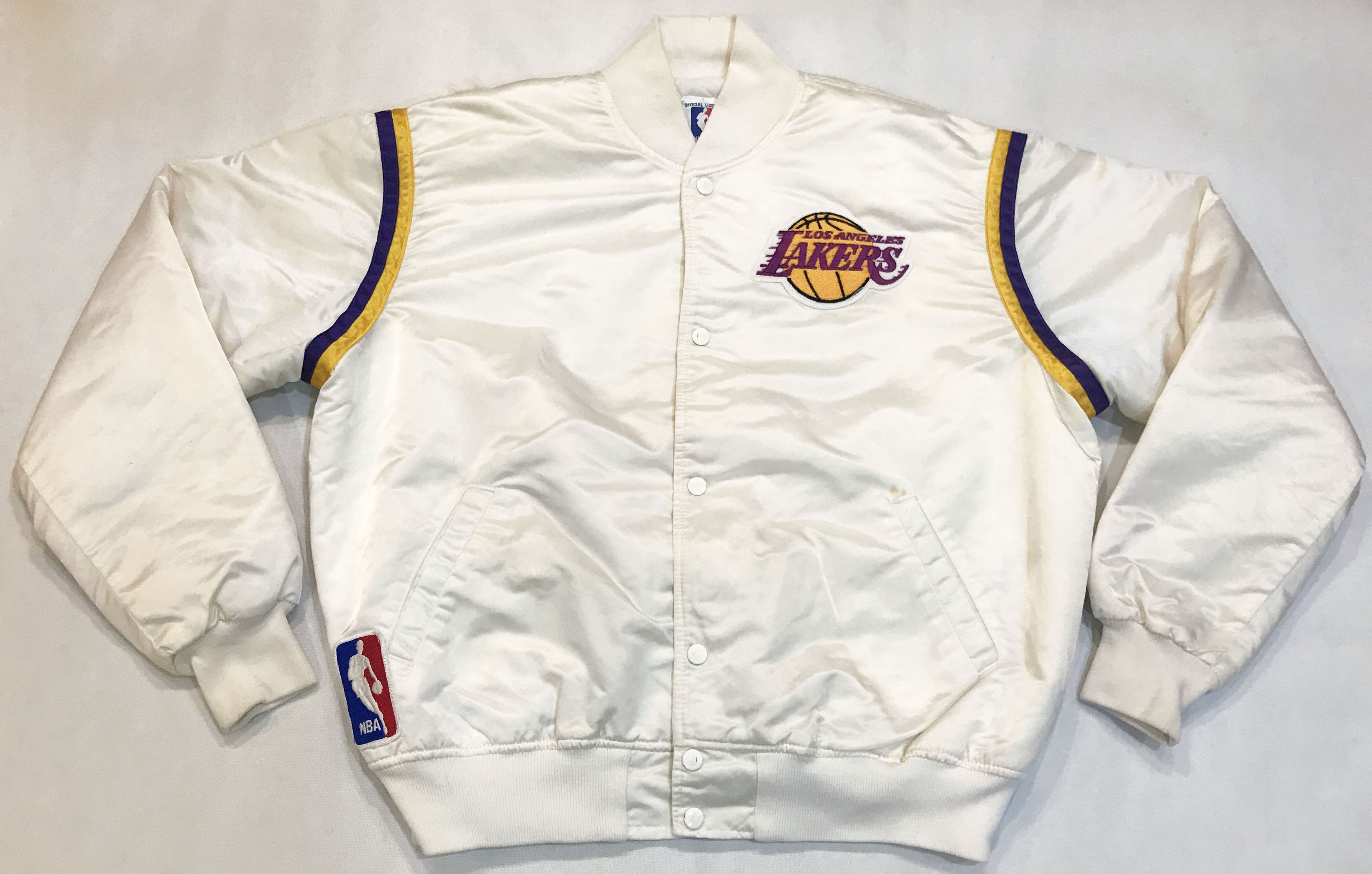 NBA × Starter × Vintage Vintage Starter NBA Los Angeles Lakers Bomber Satin Jacket Size US XL / EU 56 / 4 - 1 Thumbnail