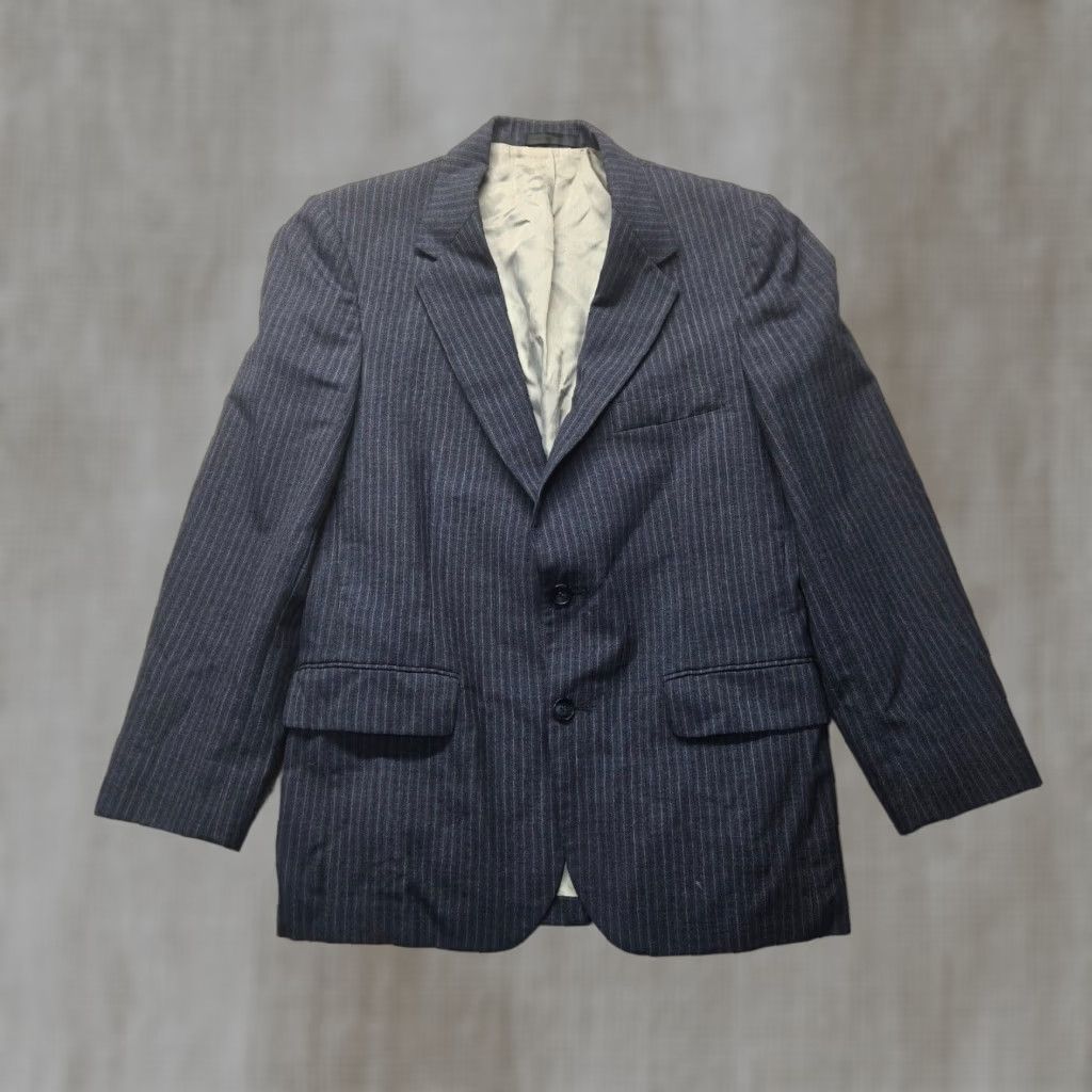 Vintage VINTAGE Johnny Carson Navy Blue Striped Jacket Sport Coat Regular Adult 42 Size US XS / EU 42 / 0 - 1 Thumbnail