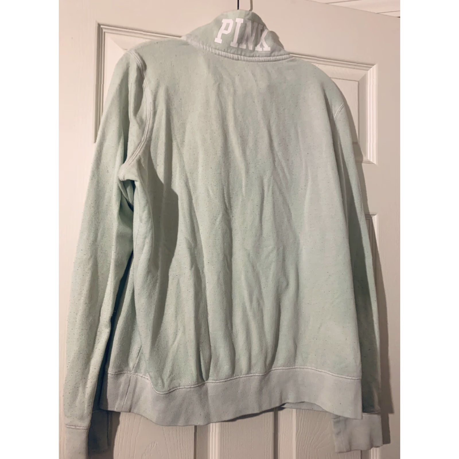 Victoria's Secret Victoria's Secret PINK Hoodie Logo Pullover 3/4 Zip Sweat Shirt Large Green Women Mens? Size L / US 10 / IT 46 - 5 Thumbnail