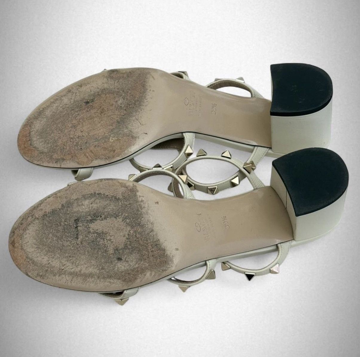 Valentino Valentino Garavani Rockstud mule sandals in beige leather Size US 9.5 / IT 39.5 - 4 Thumbnail