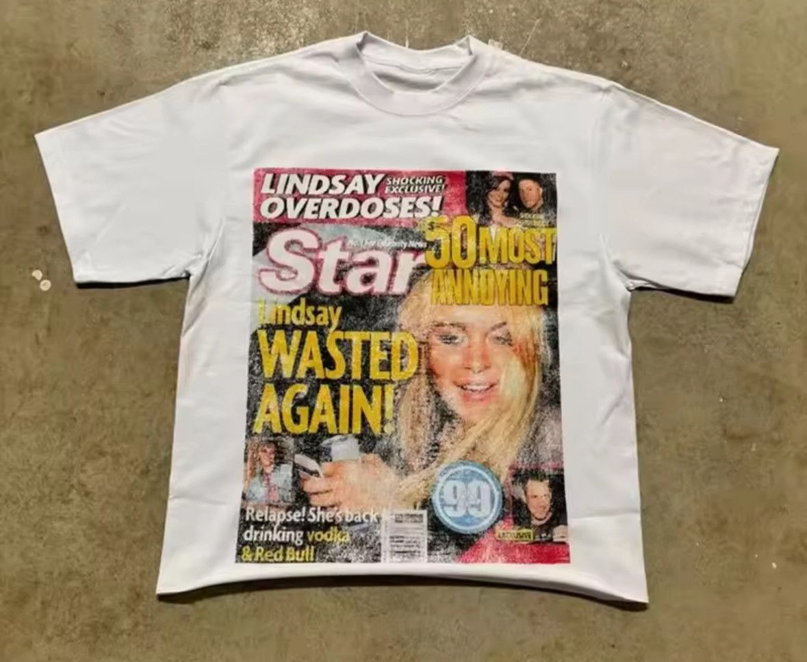Other Retro Star Street Headline American Newspaper Print T-Shirt Size US XXL / EU 58 / 5 - 1 Thumbnail