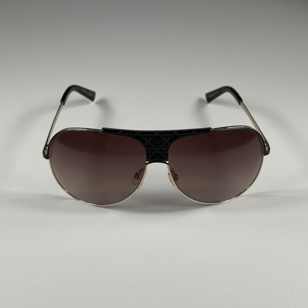 Dior Dior MyLadyDior8 Gold and Black Large Aviator Sunglasses Size ONE SIZE - 1 Thumbnail